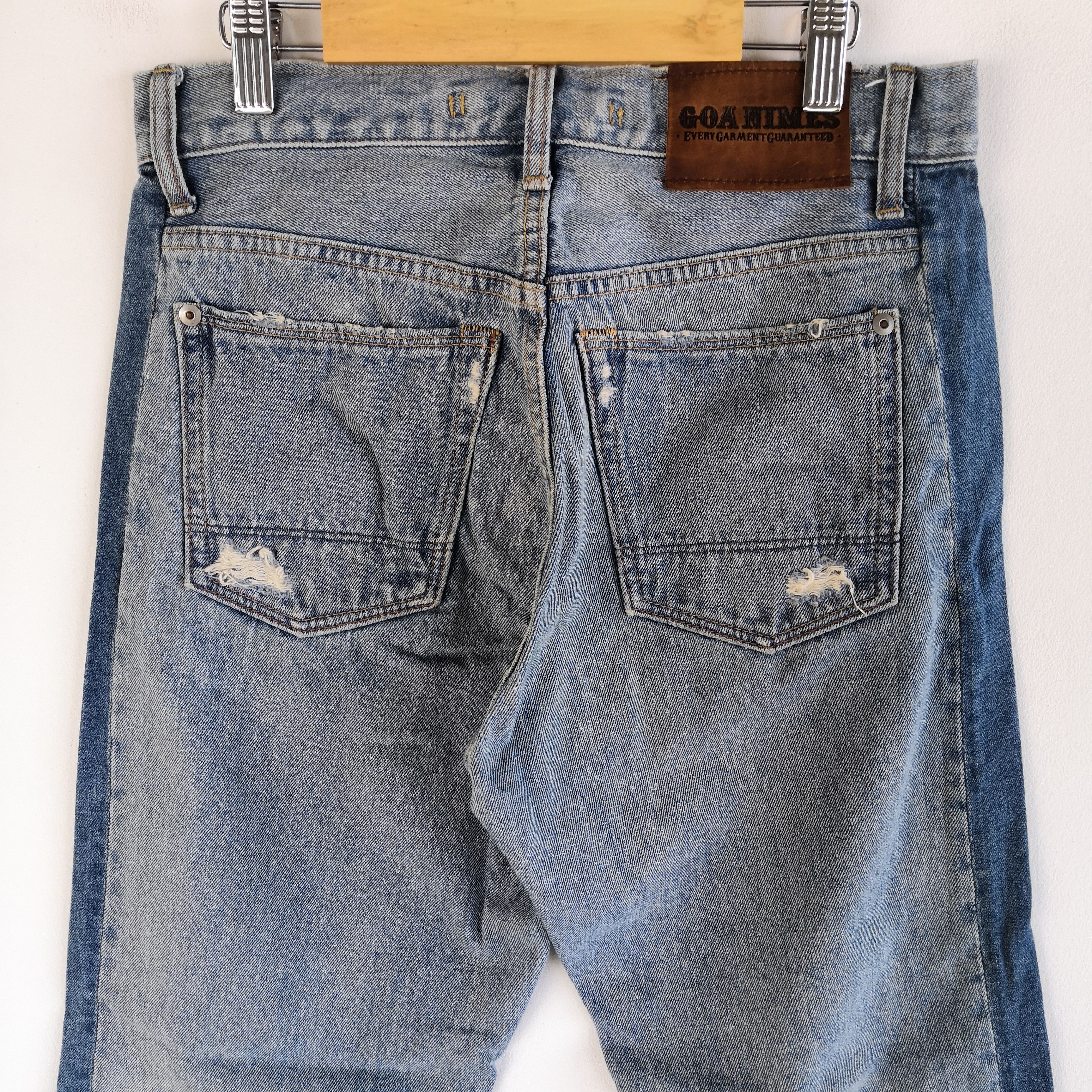 Japanese Brand Goanimes Jeans Japanese Side Taper Denim Distressed Pants Size 26" / US 2 / IT 38 - 6 Thumbnail