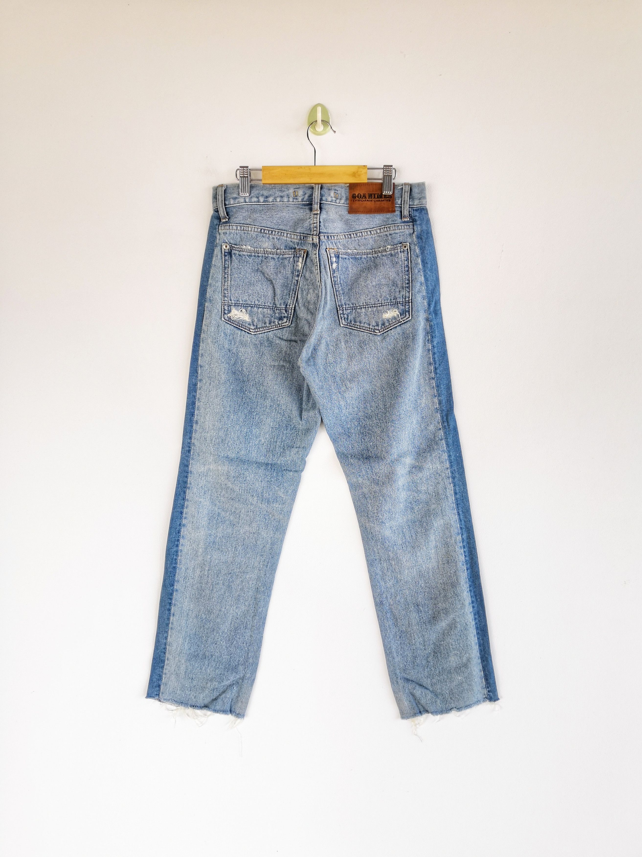 Japanese Brand Goanimes Jeans Japanese Side Taper Denim Distressed Pants Size 26" / US 2 / IT 38 - 2 Thumbnail