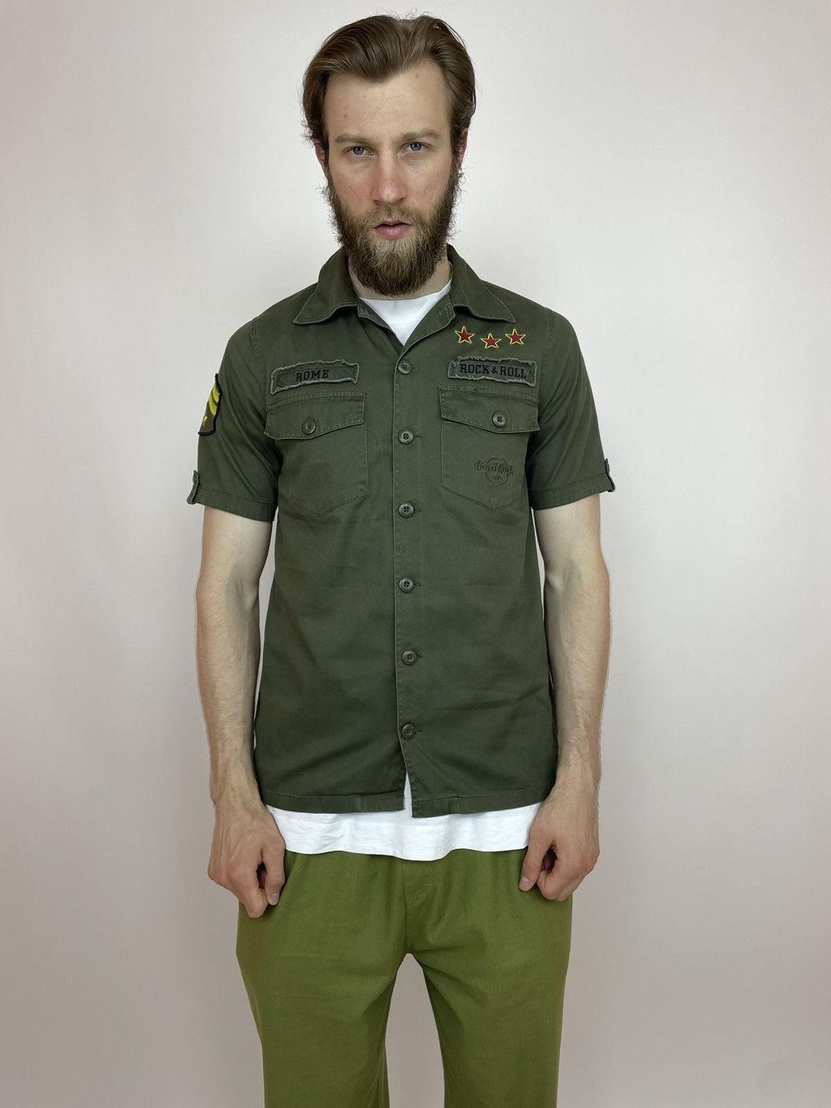 Hard Rock Cafe × Vintage Hard Rock Cafe ROMA Military shirt Mens size S Size US S / EU 44-46 / 1 - 3 Thumbnail