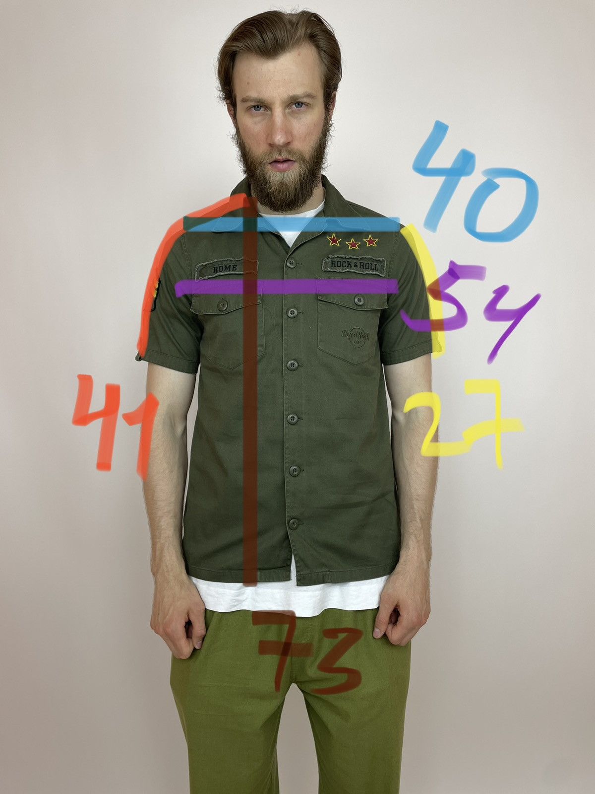 Hard Rock Cafe × Vintage Hard Rock Cafe ROMA Military shirt Mens size S Size US S / EU 44-46 / 1 - 10 Thumbnail
