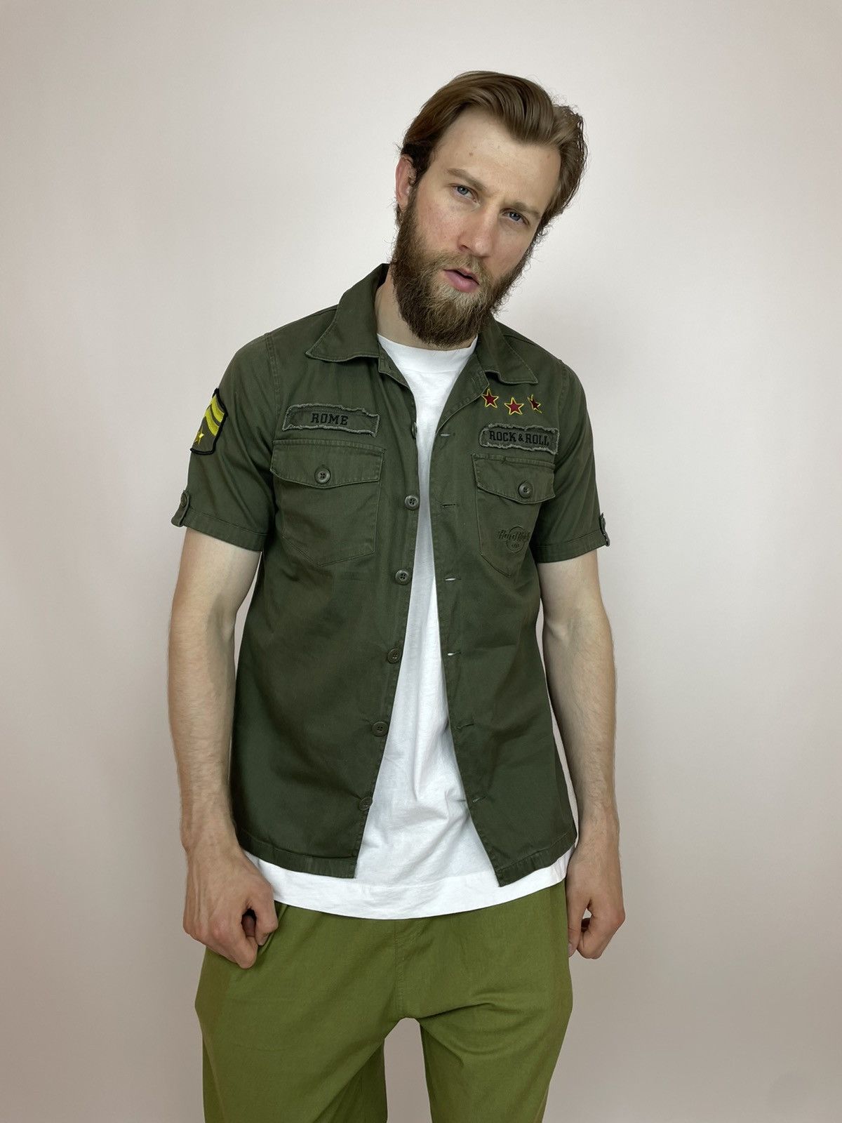 Hard Rock Cafe × Vintage Hard Rock Cafe ROMA Military shirt Mens size S Size US S / EU 44-46 / 1 - 6 Thumbnail