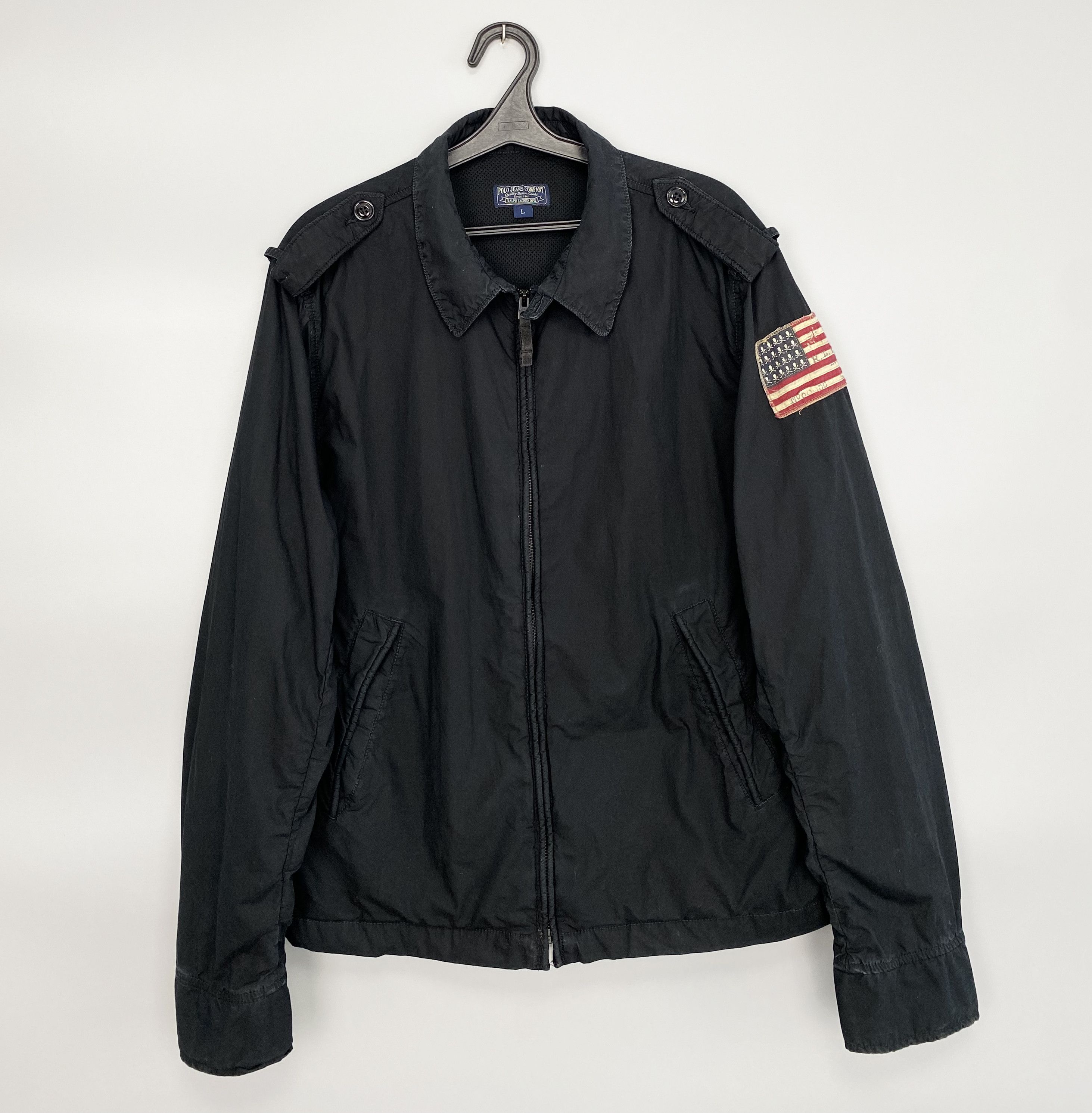 image of Polo Ralph Lauren Vintage Polo Jeans Ralph Laurent Usa Jacket in Black, Men's (Size Large)