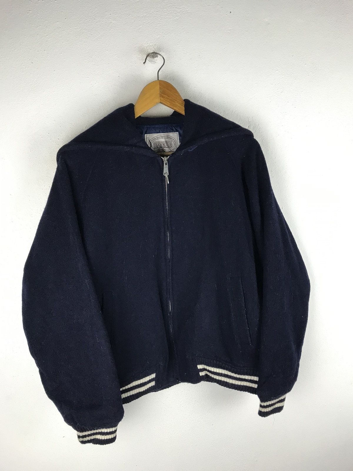 Vintage HARVARD SPORTS CLUB VARSITY JACKET STYLE WOOL FABRIC Size US L / EU 52-54 / 3 - 4 Thumbnail
