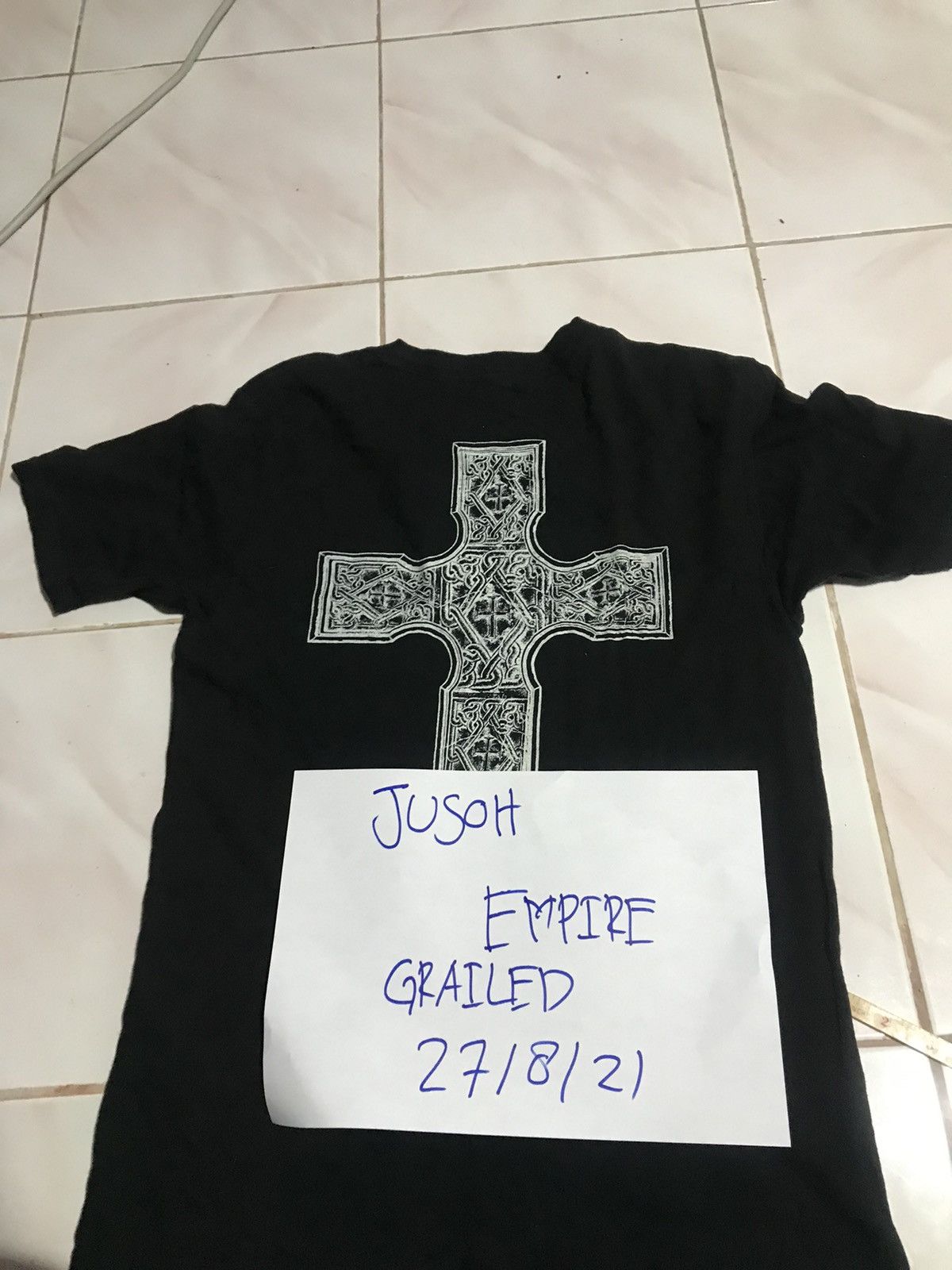 Designer × Hysteric Glamour Hysteric XXX x T. Noguchi 2015 Gothic Cross Graphic T-Shirt Size US S / EU 44-46 / 1 - 13 Thumbnail
