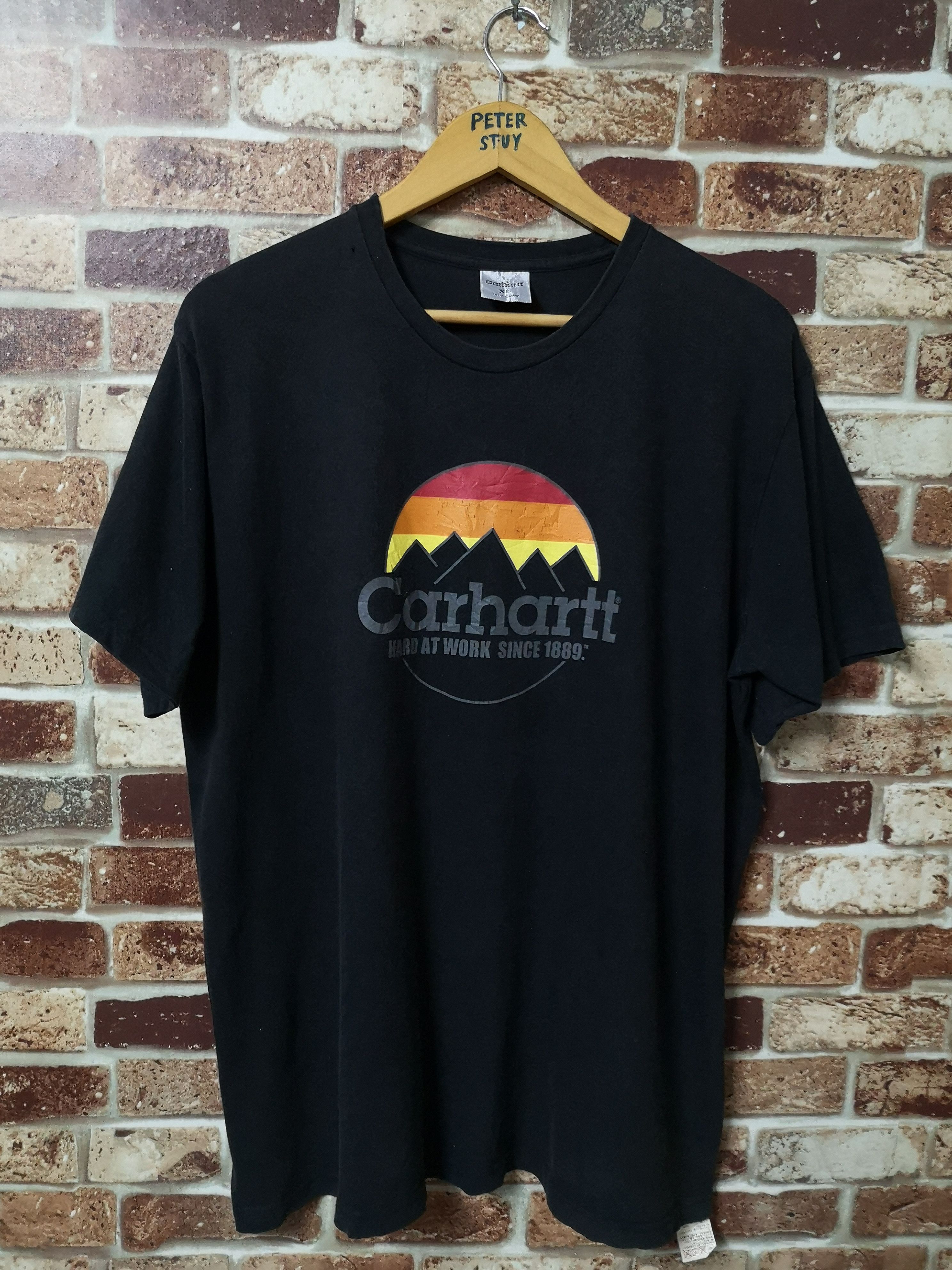Carhartt × Vintage 🔥 CARHARTT BLACK TEE NICE SCREEN Size US XL / EU 56 / 4 - 1 Thumbnail