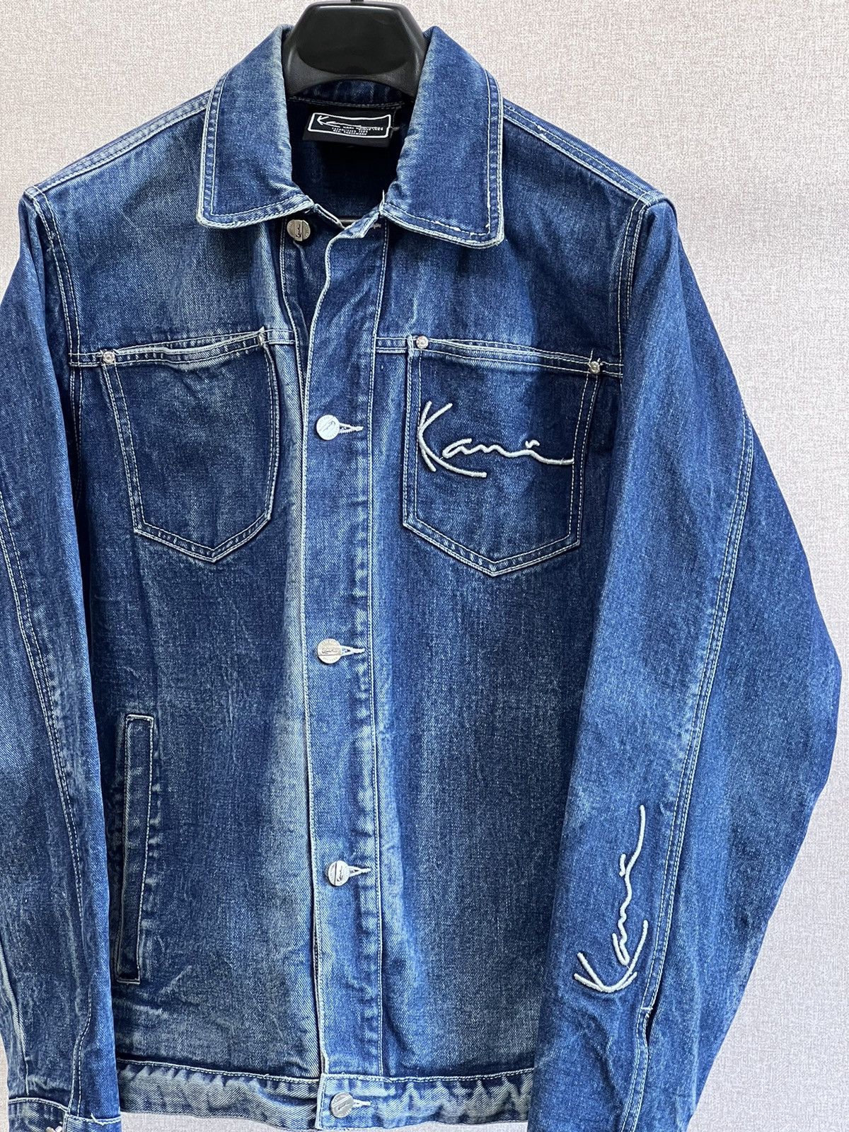 Karl Kani Vintage Karl Kani triple logo blue denim washed jacket Size US S / EU 44-46 / 1 - 2 Thumbnail