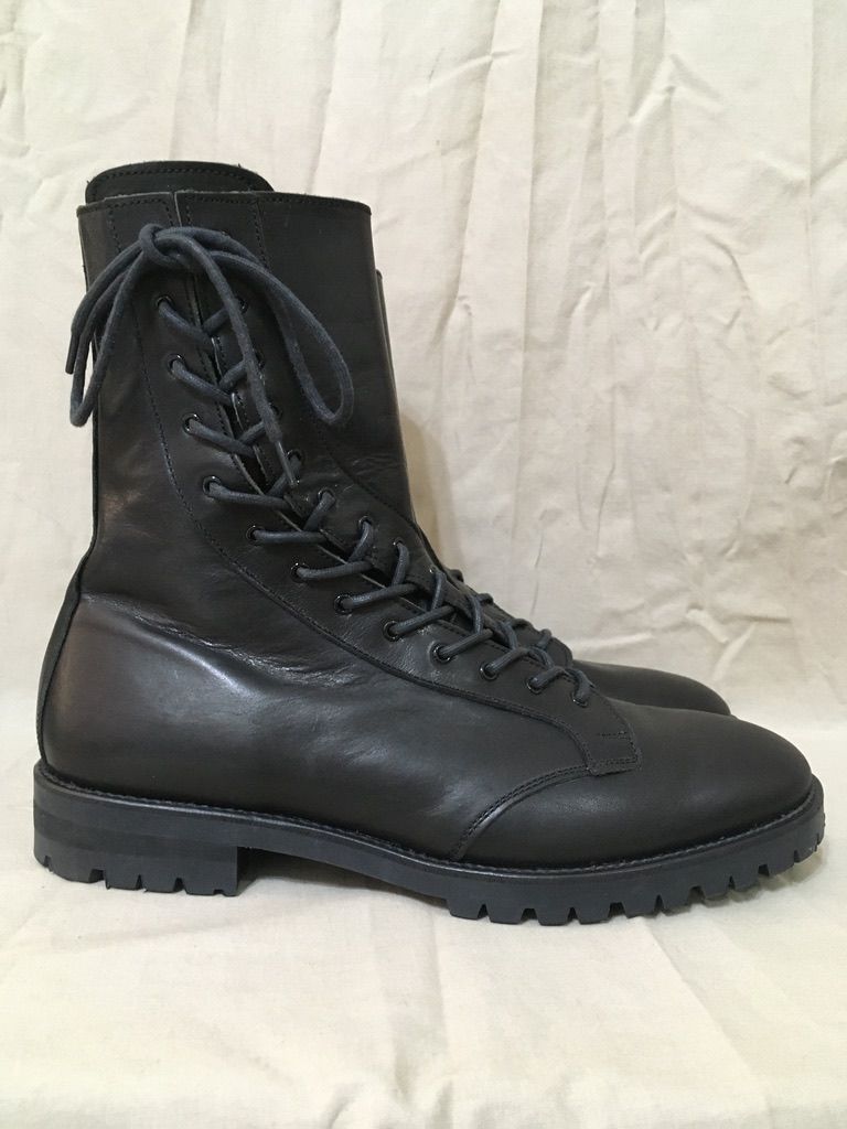 Pre-owned Yohji Yamamoto Fw15 Twisted Lace Up Boots In Black