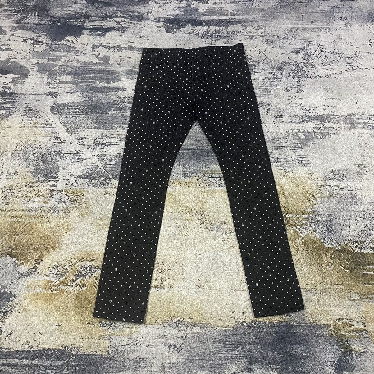 image of If Six Was Nine x Vintage Japanese Rna Polkadot Skull Printed Pants in Black, Men's (Size 30)