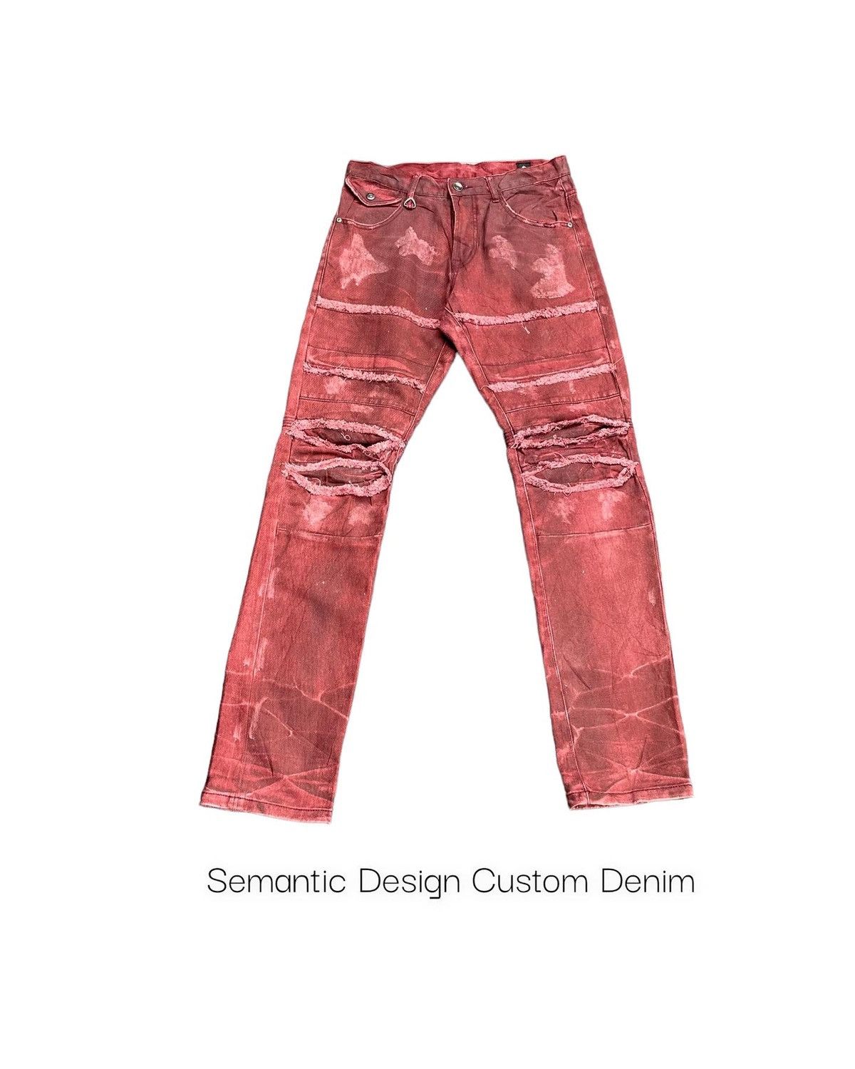 Japanese Brand Crazy Semantic Design Custom Distresed Denim Size US 31 - 1 Thumbnail
