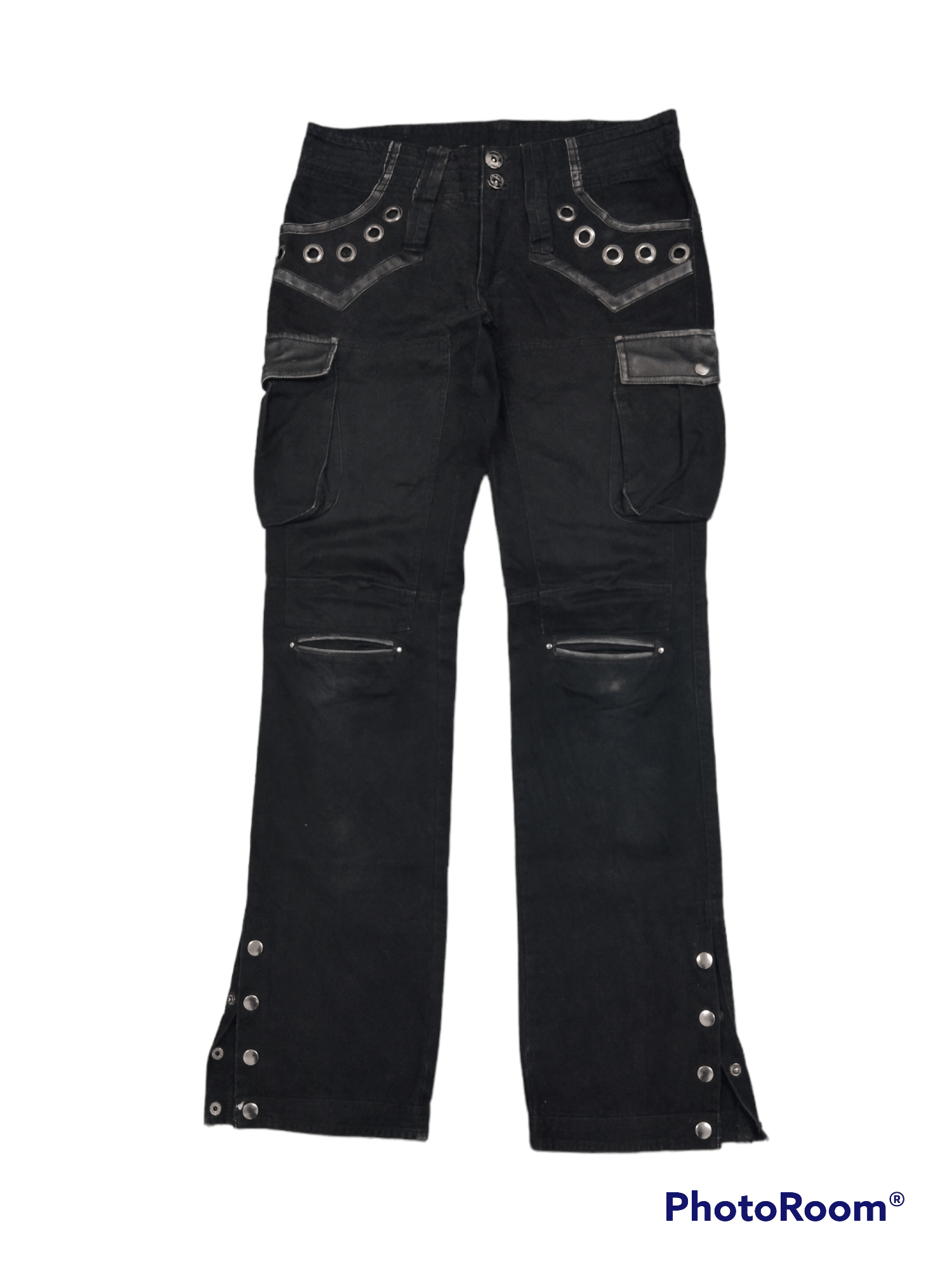 Other DiSTRESSED BLACK STUDDED AMARANTINE CARGO PANTS Size US 31 - 1 Thumbnail