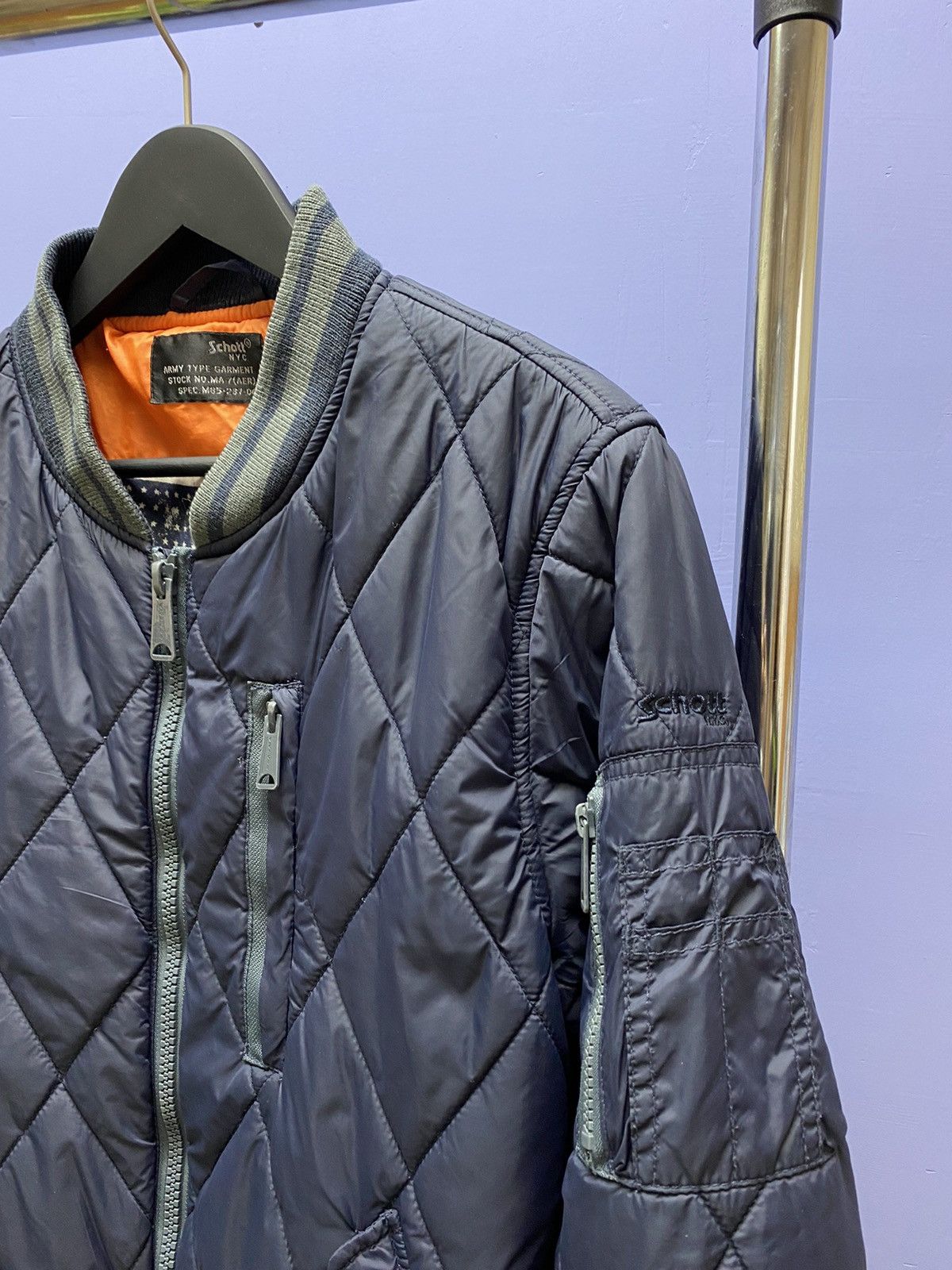 Other Schott NYC Army Type Garment Quilt Jacket Size US XL / EU 56 / 4 - 8 Thumbnail