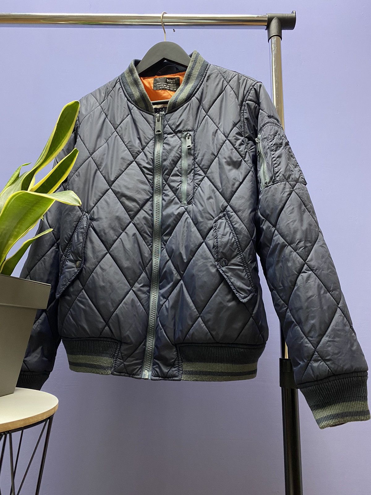 Other Schott NYC Army Type Garment Quilt Jacket Size US XL / EU 56 / 4 - 4 Thumbnail