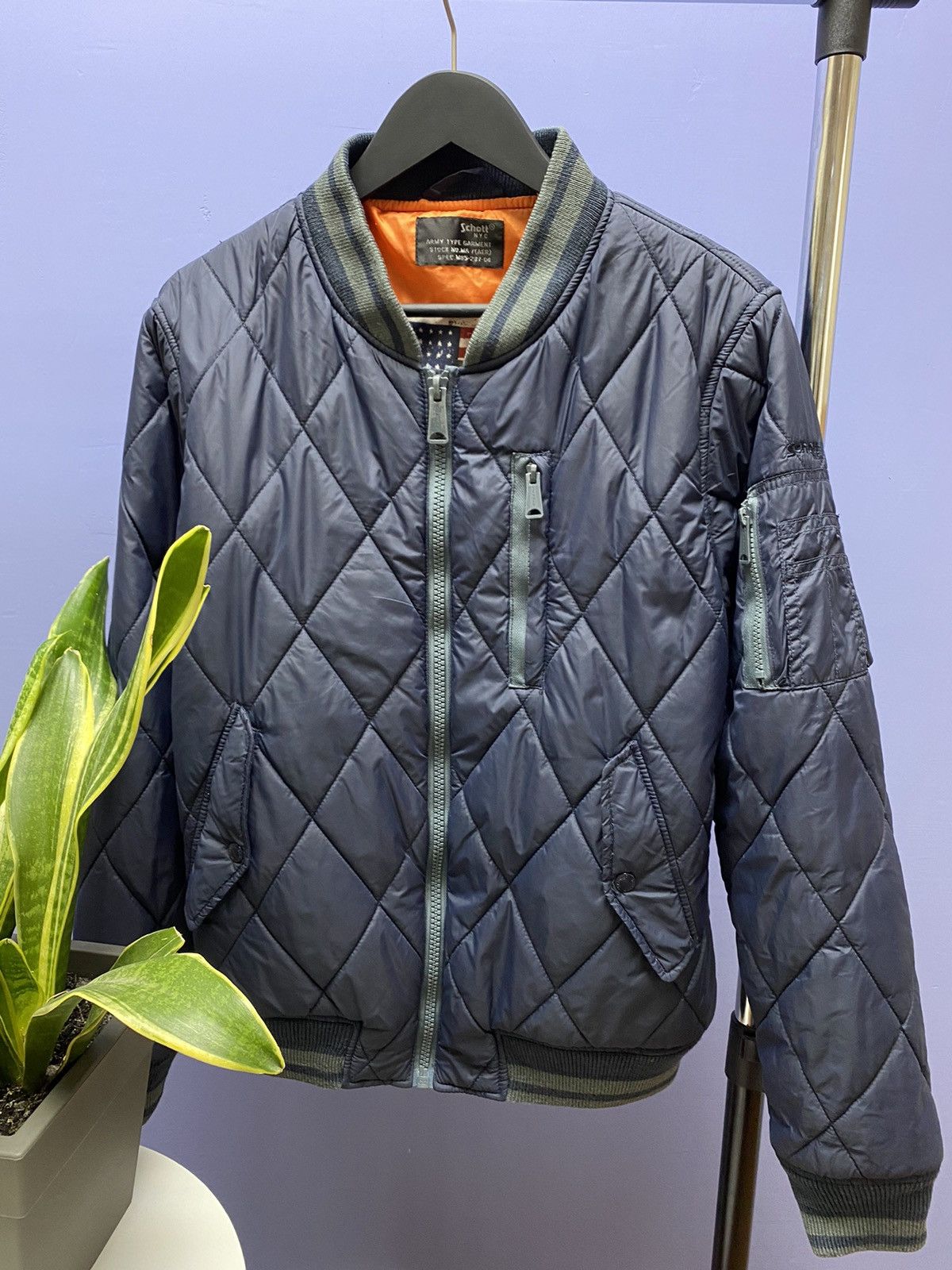 Other Schott NYC Army Type Garment Quilt Jacket Size US XL / EU 56 / 4 - 5 Thumbnail