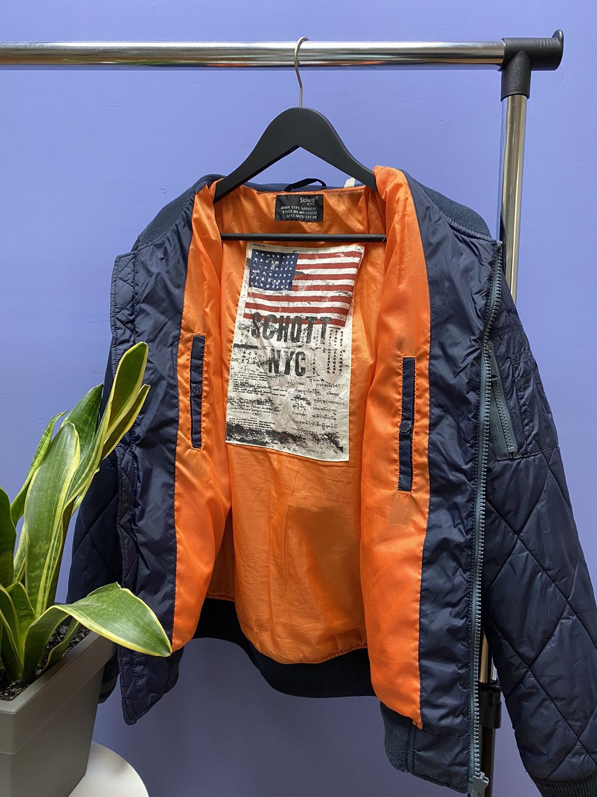 Other Schott NYC Army Type Garment Quilt Jacket Size US XL / EU 56 / 4 - 19 Thumbnail