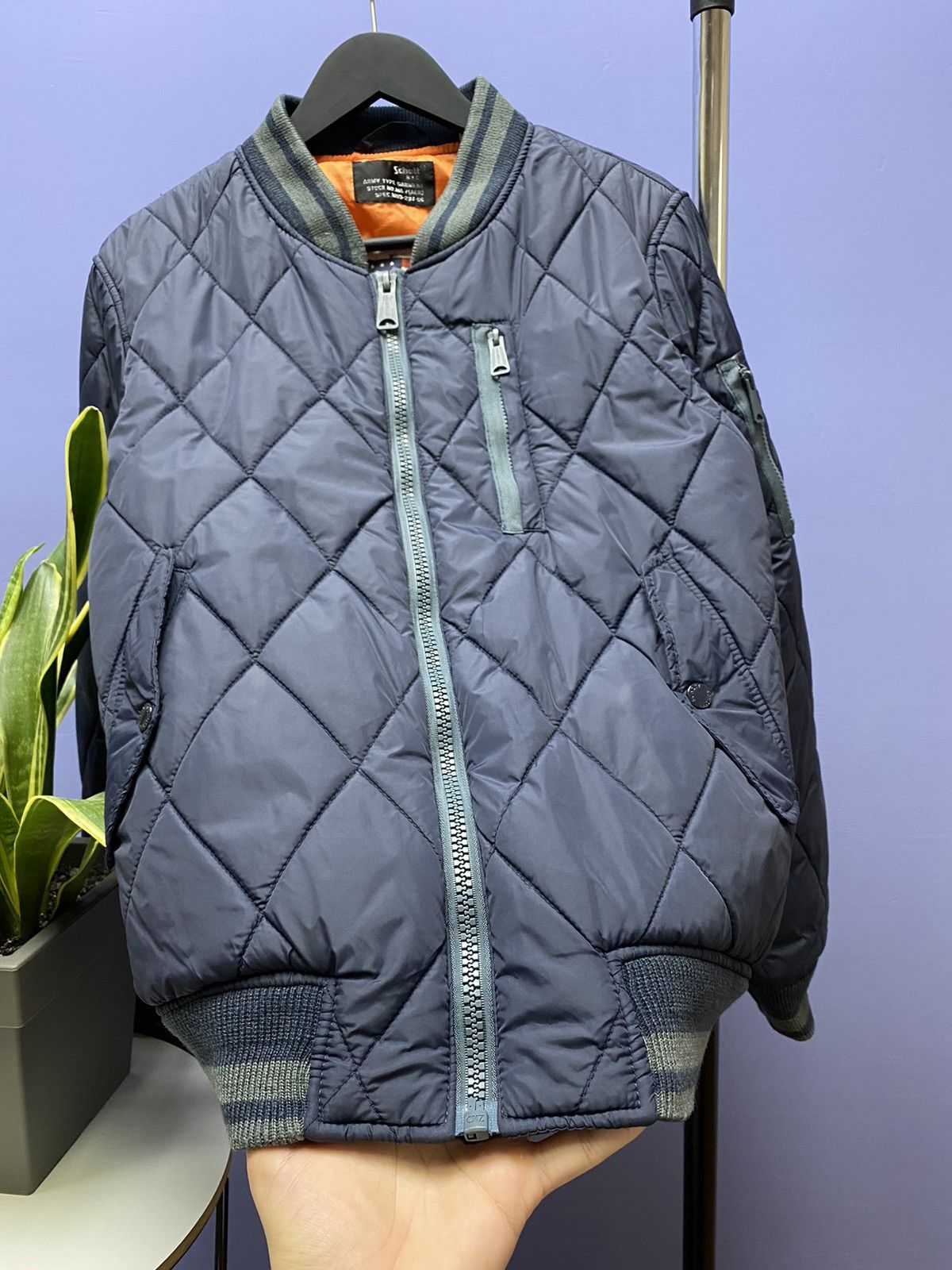 Other Schott NYC Army Type Garment Quilt Jacket Size US XL / EU 56 / 4 - 11 Thumbnail