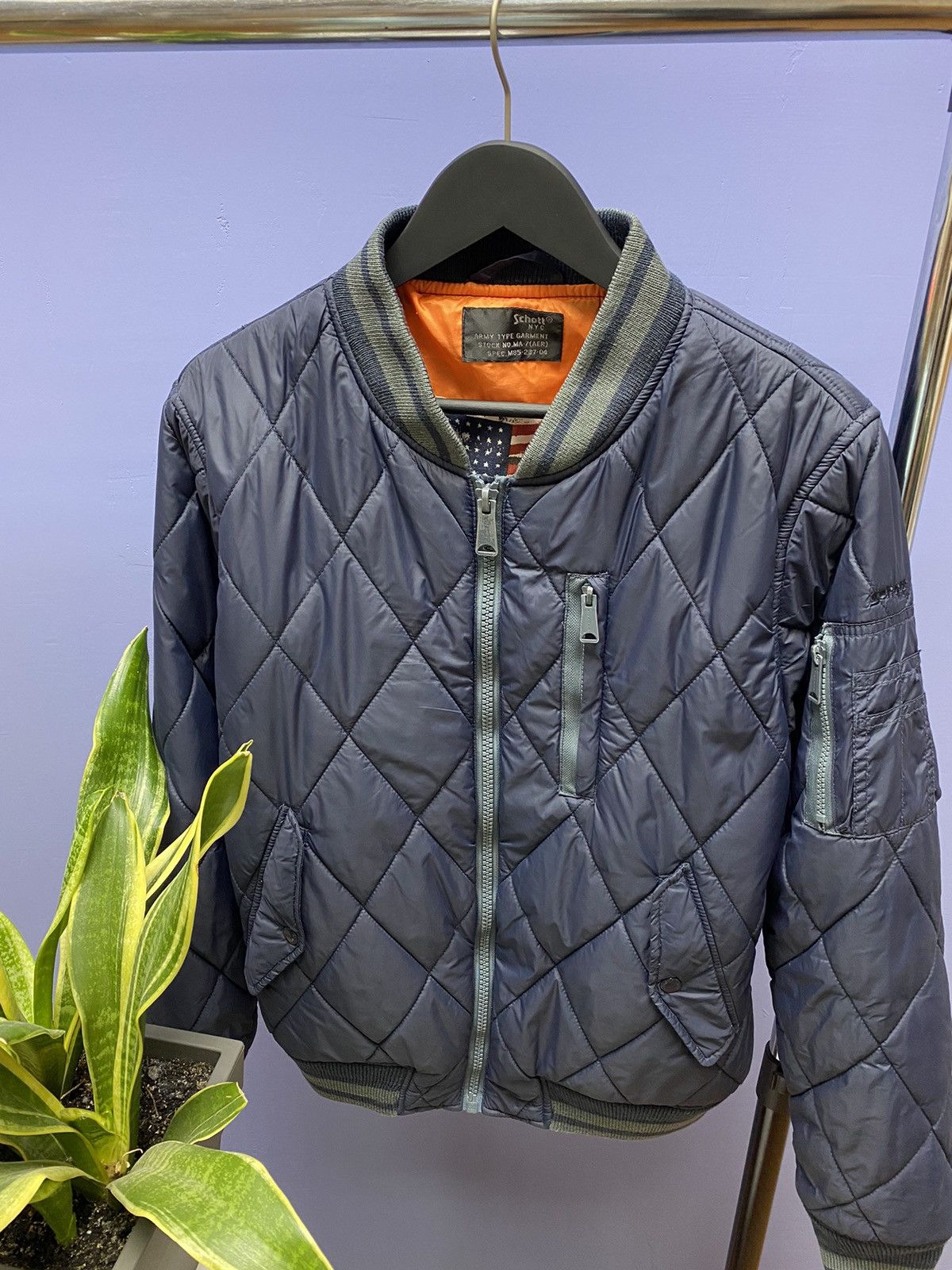Other Schott NYC Army Type Garment Quilt Jacket Size US XL / EU 56 / 4 - 6 Thumbnail