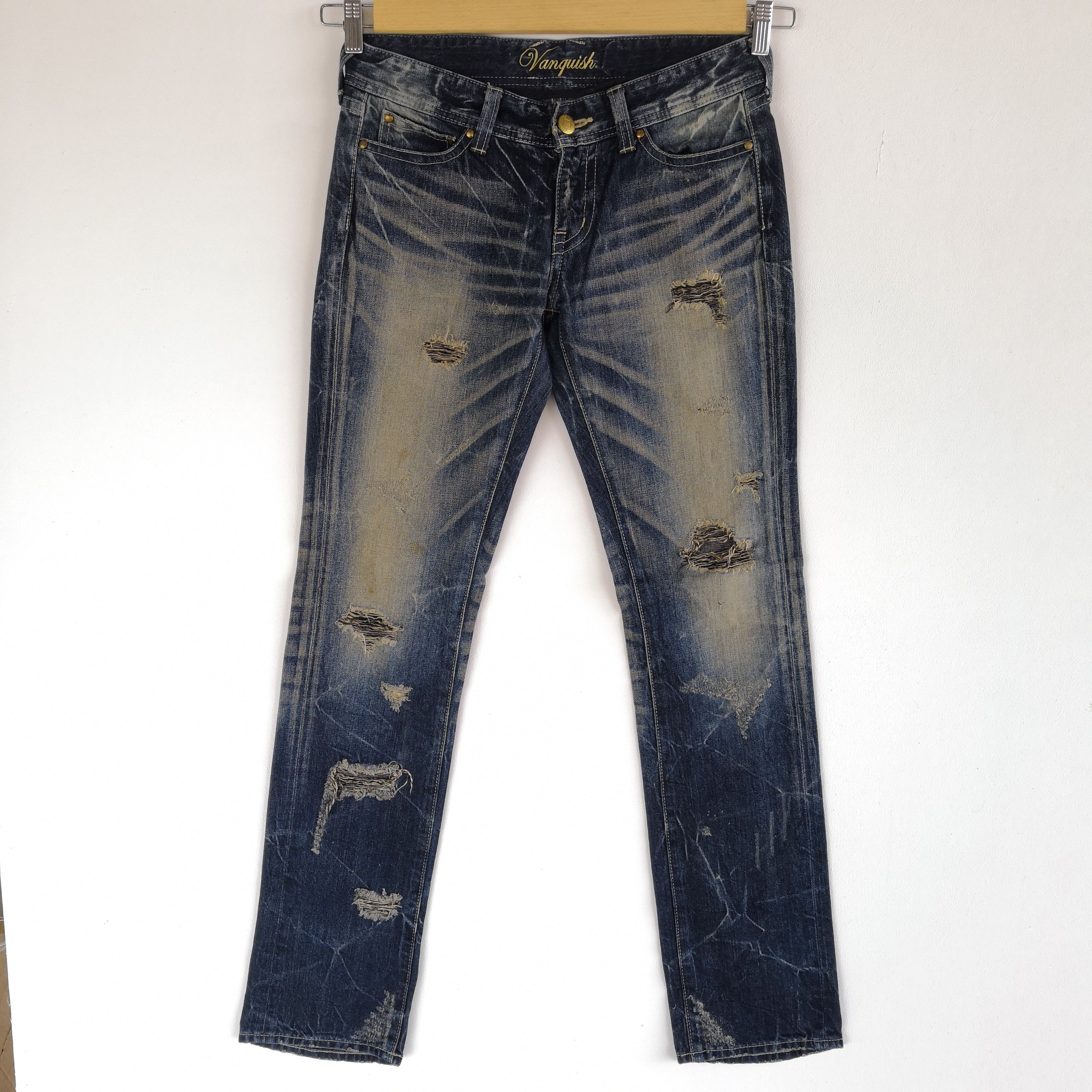 Japanese Brand Vanquish Japan Distressed Jeans Denim Japanese Pants Size US 30 / EU 46 - 2 Thumbnail