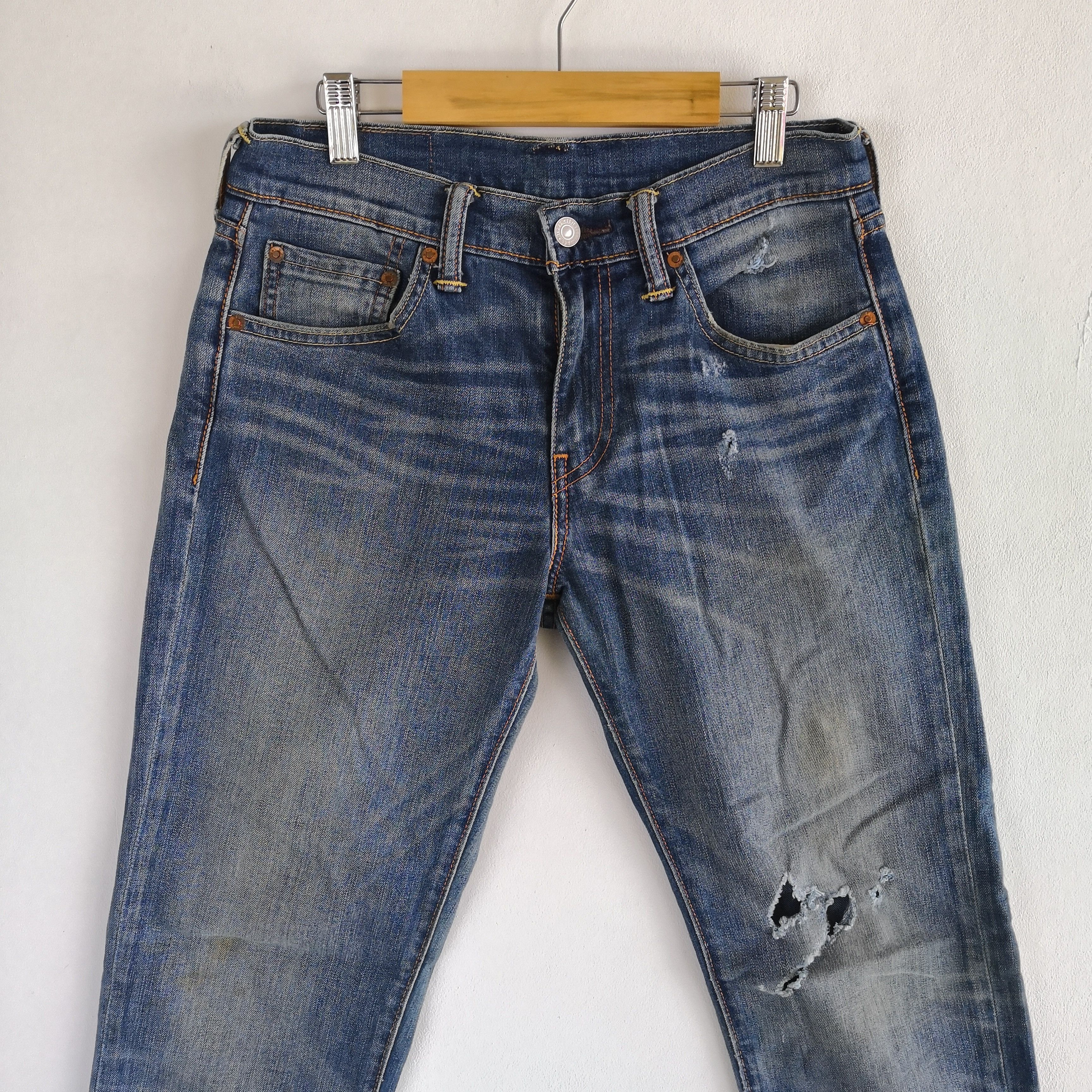 Levi's Vintage Levis Slim Skinny Jeans Levi's Distressed Denim Size 28" / US 6 / IT 42 - 3 Thumbnail