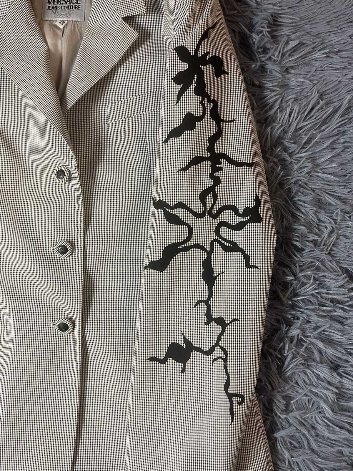 Versace × Versace Jeans Couture × Vintage Versace 90s vintage archive check blazer medusa buttons Size L / US 10 / IT 46 - 3 Thumbnail