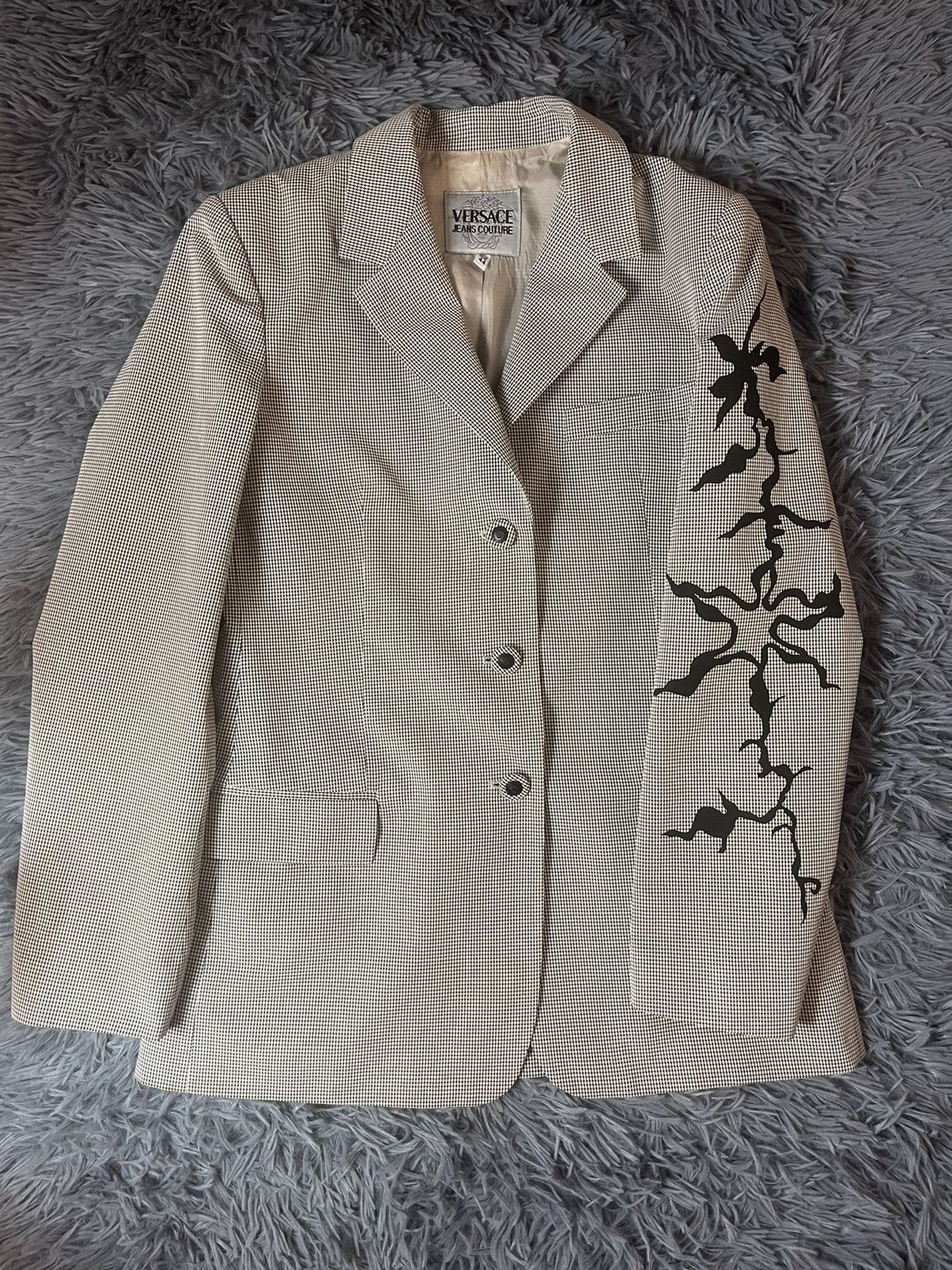 Versace × Versace Jeans Couture × Vintage Versace 90s vintage archive check blazer medusa buttons Size L / US 10 / IT 46 - 1 Thumbnail