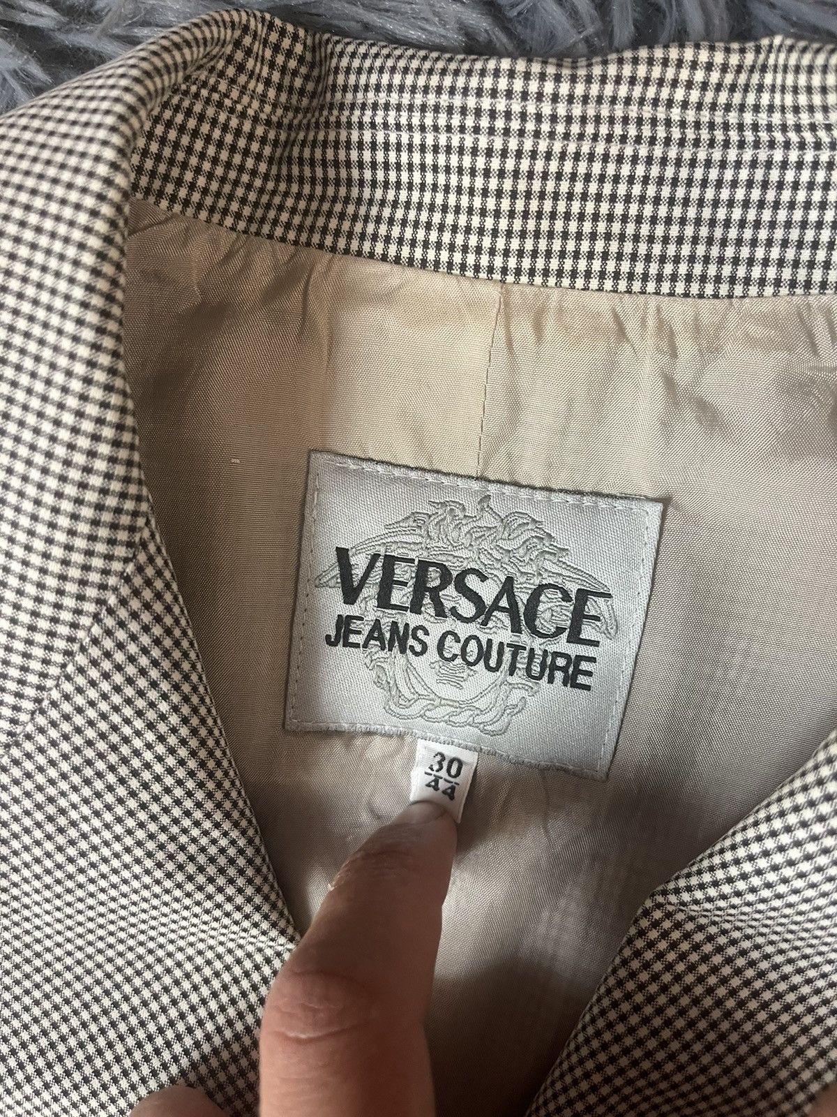 Versace × Versace Jeans Couture × Vintage Versace 90s vintage archive check blazer medusa buttons Size L / US 10 / IT 46 - 5 Thumbnail