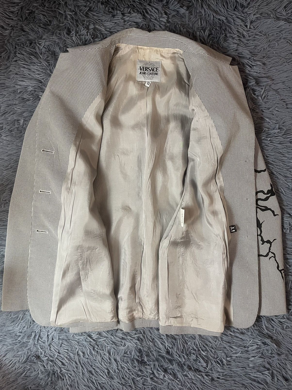 Versace × Versace Jeans Couture × Vintage Versace 90s vintage archive check blazer medusa buttons Size L / US 10 / IT 46 - 14 Thumbnail