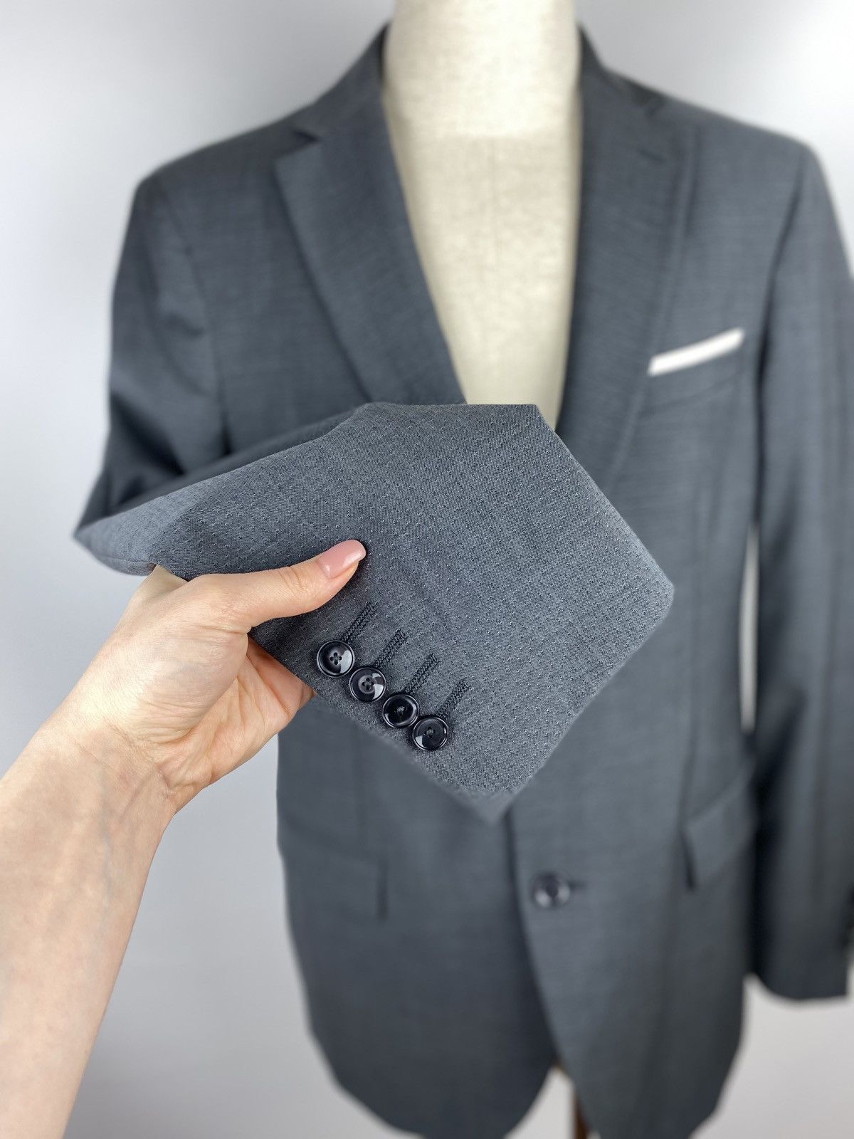 Designer × Paoloni Paoloni men’s gray wool blazer jacket sport coat size 50 Size 40R - 7 Thumbnail