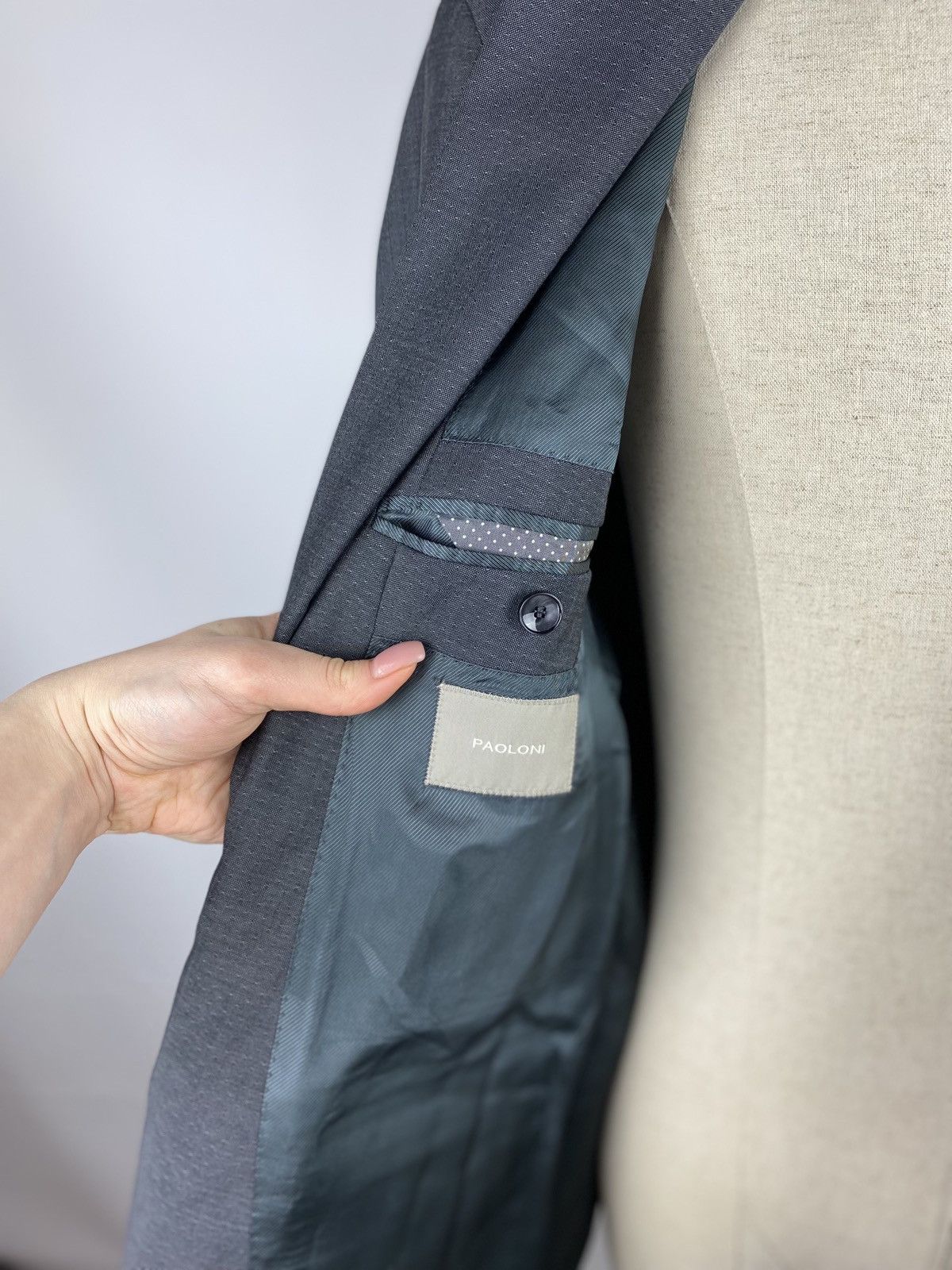 Designer × Paoloni Paoloni men’s gray wool blazer jacket sport coat size 50 Size 40R - 15 Thumbnail