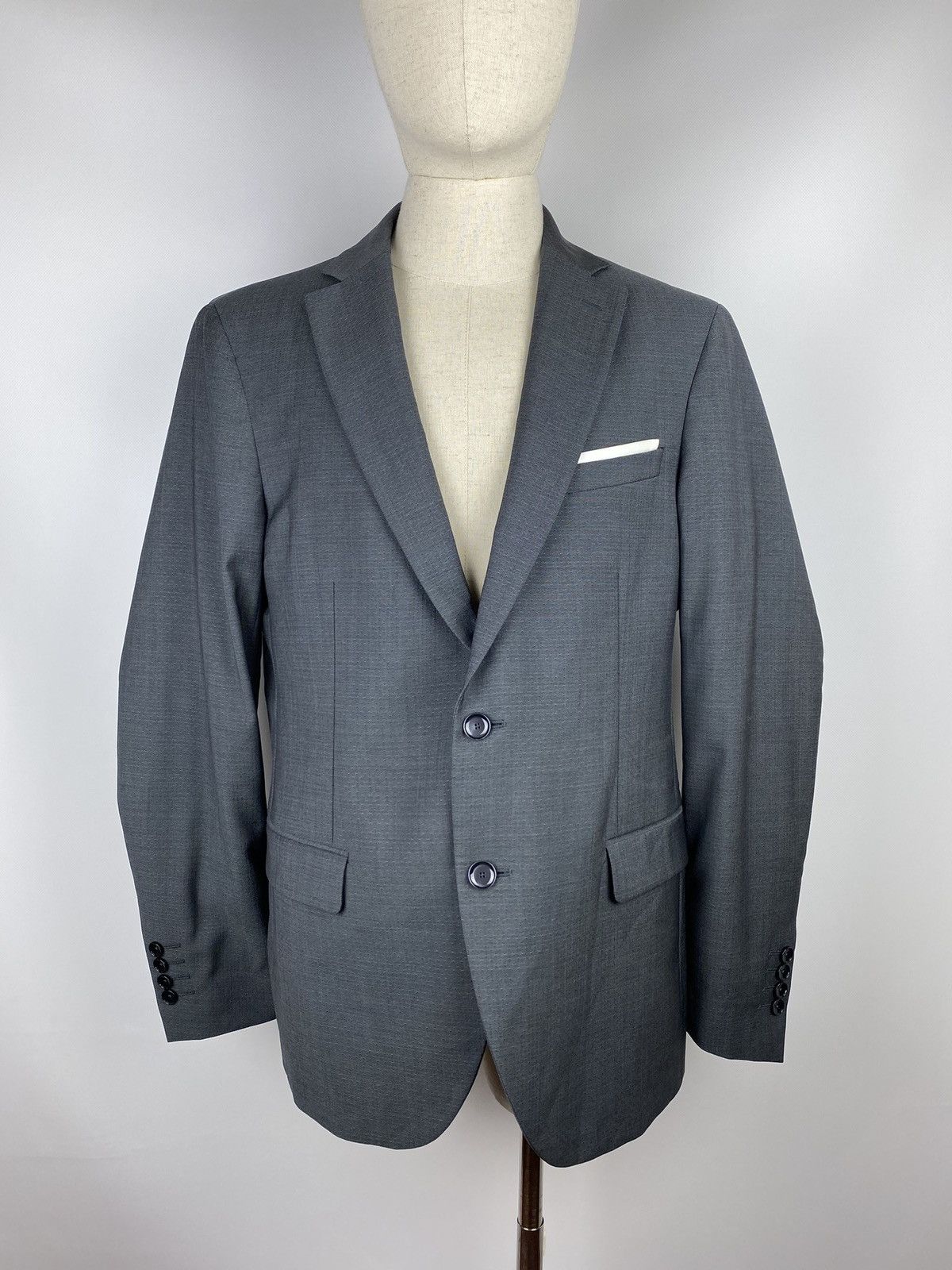 Designer × Paoloni Paoloni men’s gray wool blazer jacket sport coat size 50 Size 40R - 6 Thumbnail
