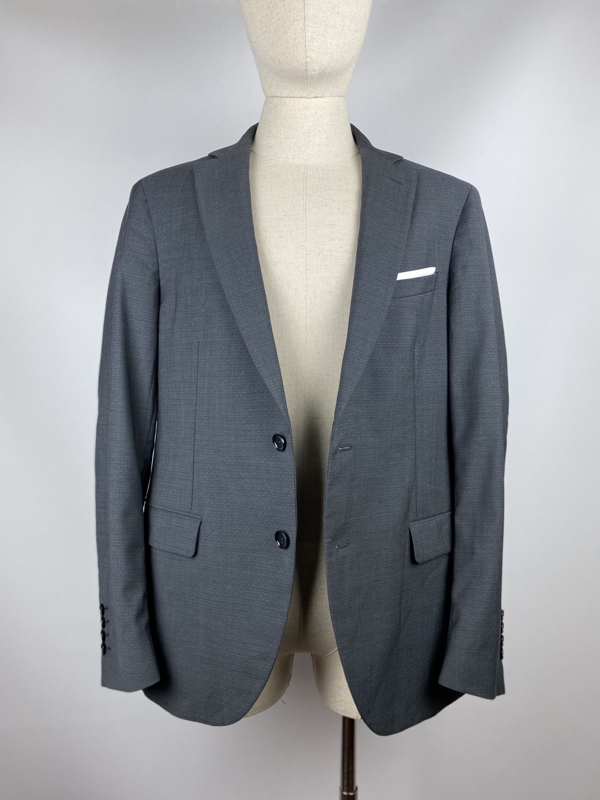 Designer × Paoloni Paoloni men’s gray wool blazer jacket sport coat size 50 Size 40R - 13 Thumbnail