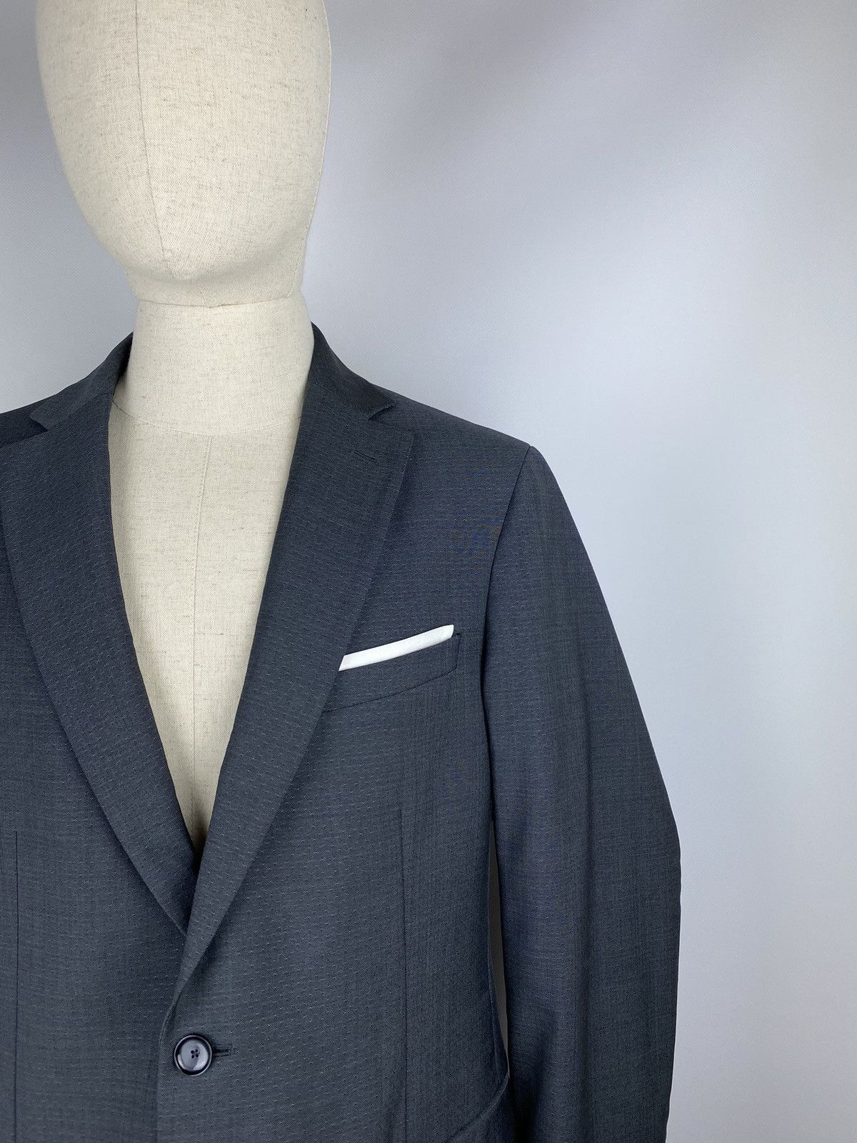Designer × Paoloni Paoloni men’s gray wool blazer jacket sport coat size 50 Size 40R - 3 Thumbnail