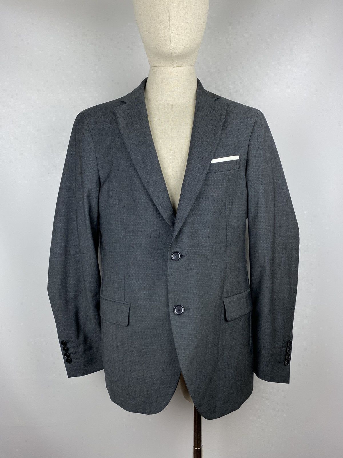 Designer × Paoloni Paoloni men’s gray wool blazer jacket sport coat size 50 Size 40R - 1 Thumbnail