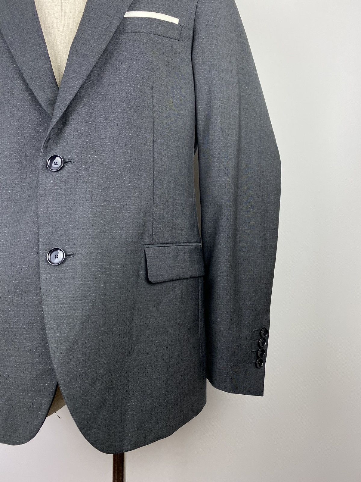 Designer × Paoloni Paoloni men’s gray wool blazer jacket sport coat size 50 Size 40R - 5 Thumbnail