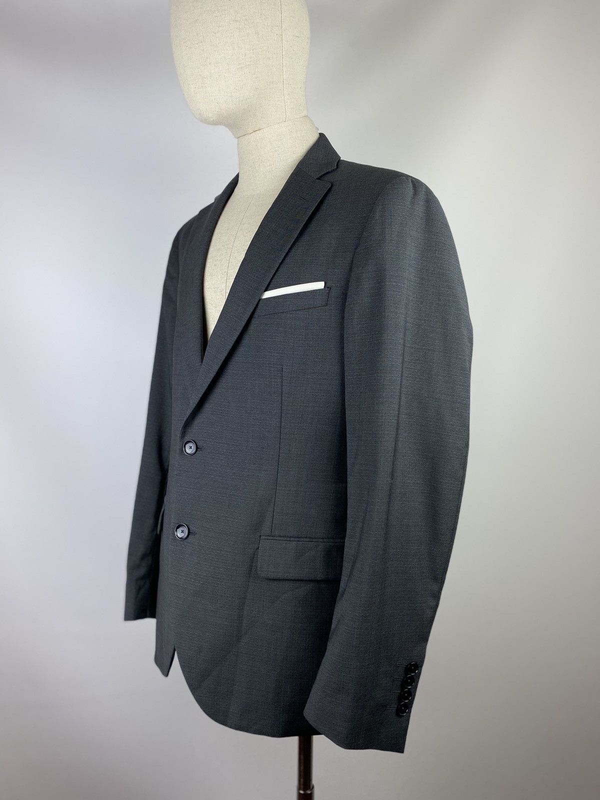 Designer × Paoloni Paoloni men’s gray wool blazer jacket sport coat size 50 Size 40R - 12 Thumbnail
