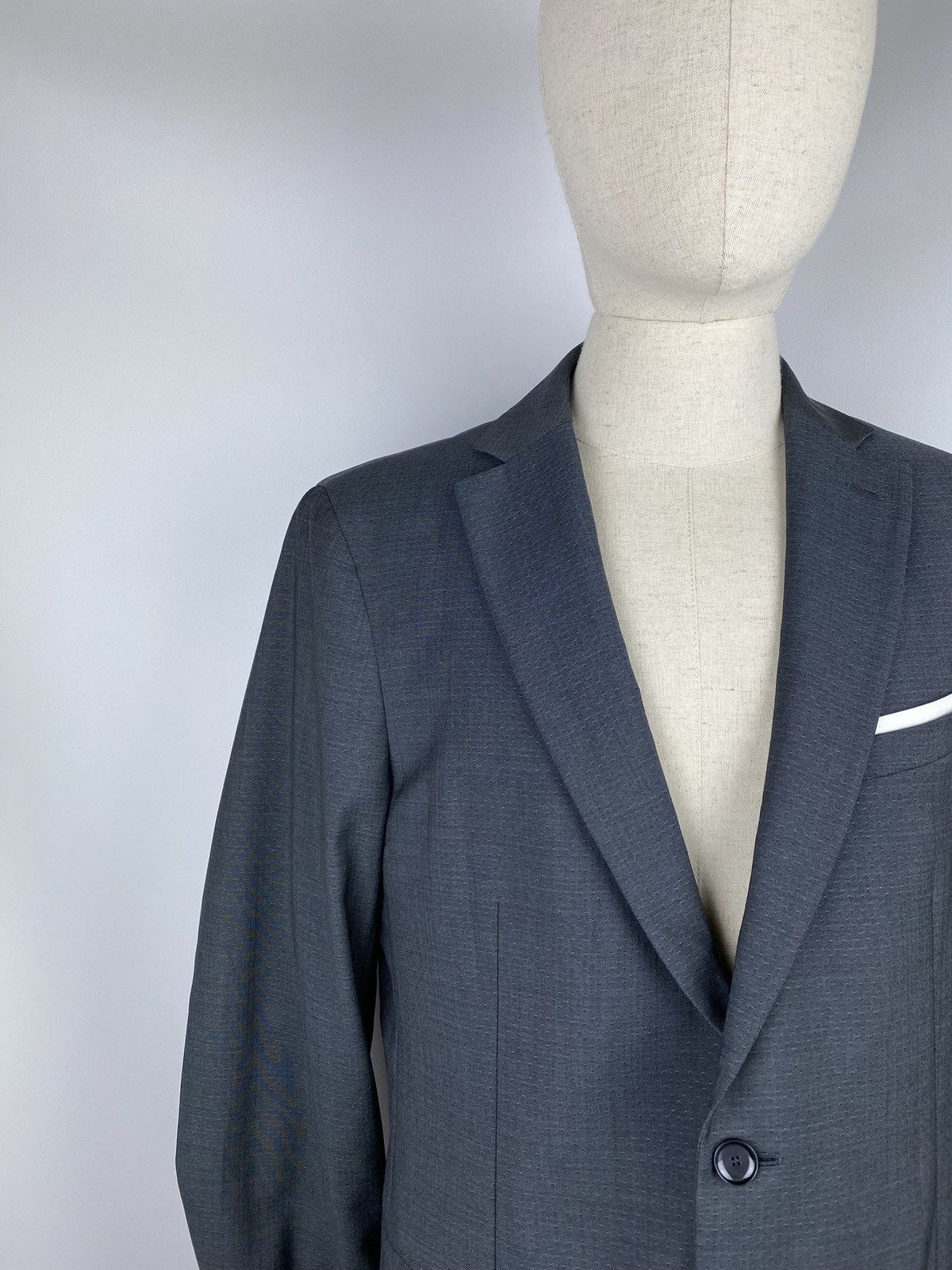 Designer × Paoloni Paoloni men’s gray wool blazer jacket sport coat size 50 Size 40R - 2 Thumbnail