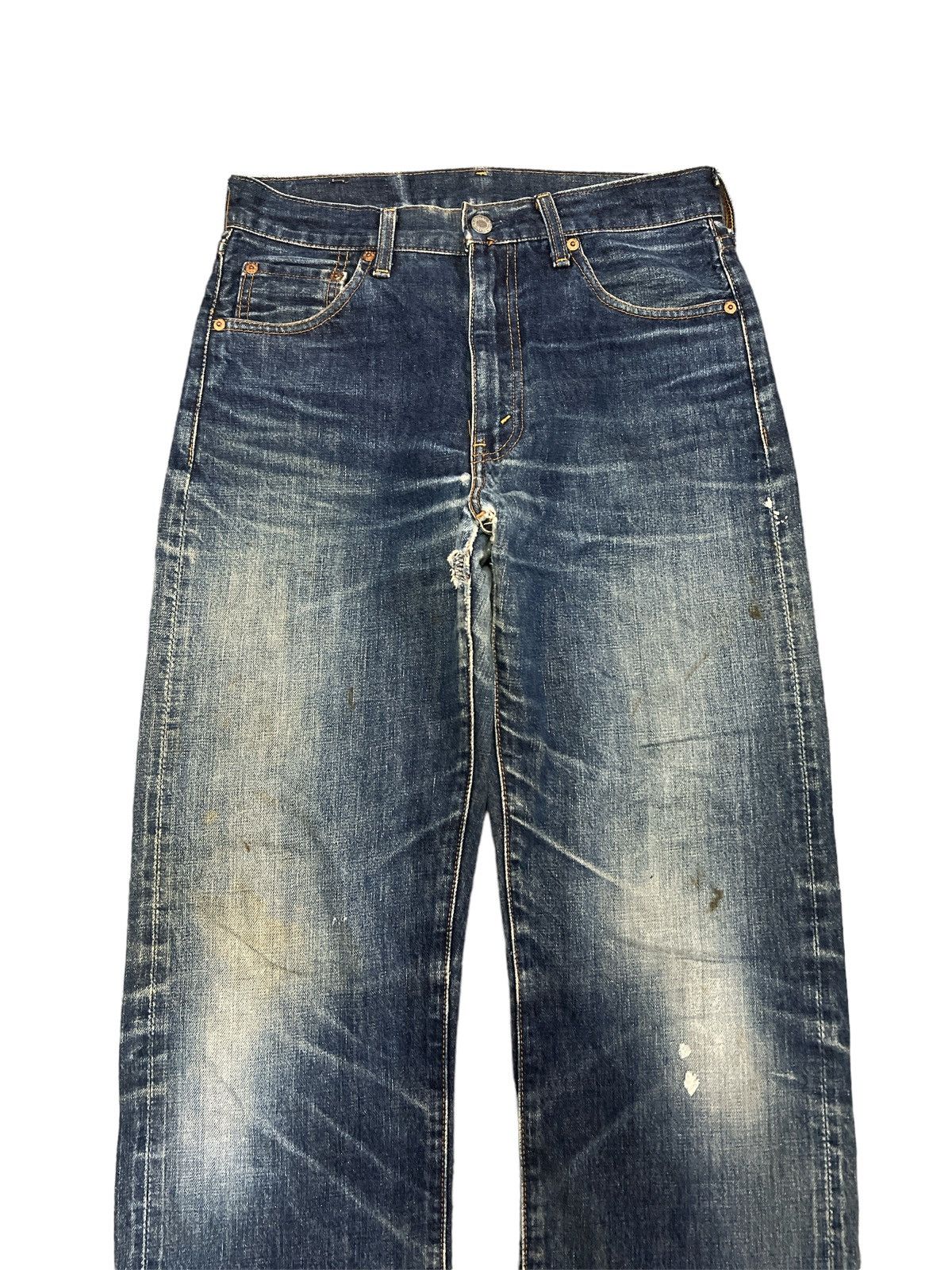 Japanese Brand × Levi's Vintage Clothing THRASHED LEVIS 502 CAPITAL E SALVAGE DISTRESSED DENIM PANT Size US 29 - 2 Thumbnail