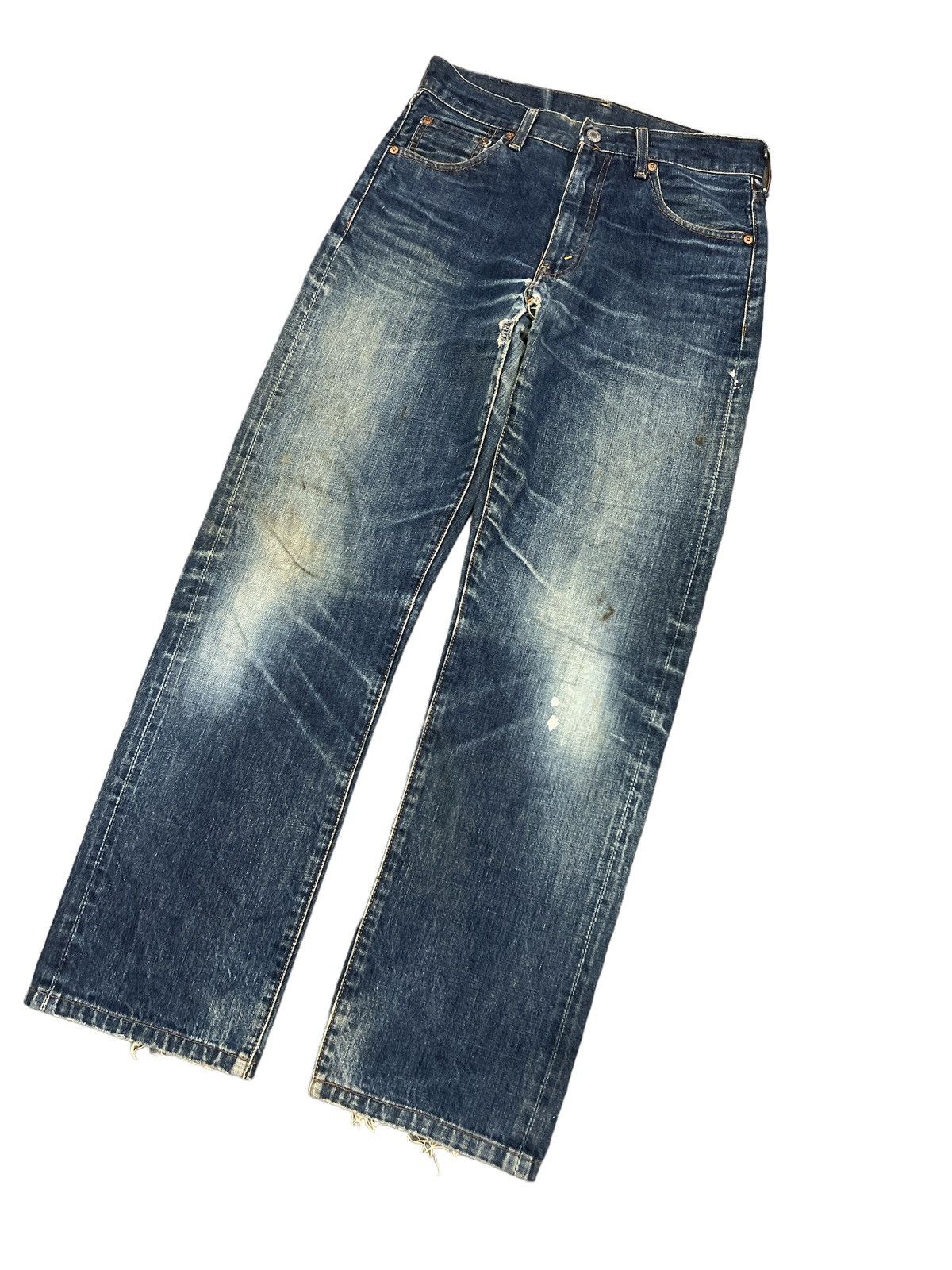 Japanese Brand × Levi's Vintage Clothing THRASHED LEVIS 502 CAPITAL E SALVAGE DISTRESSED DENIM PANT Size US 29 - 5 Thumbnail