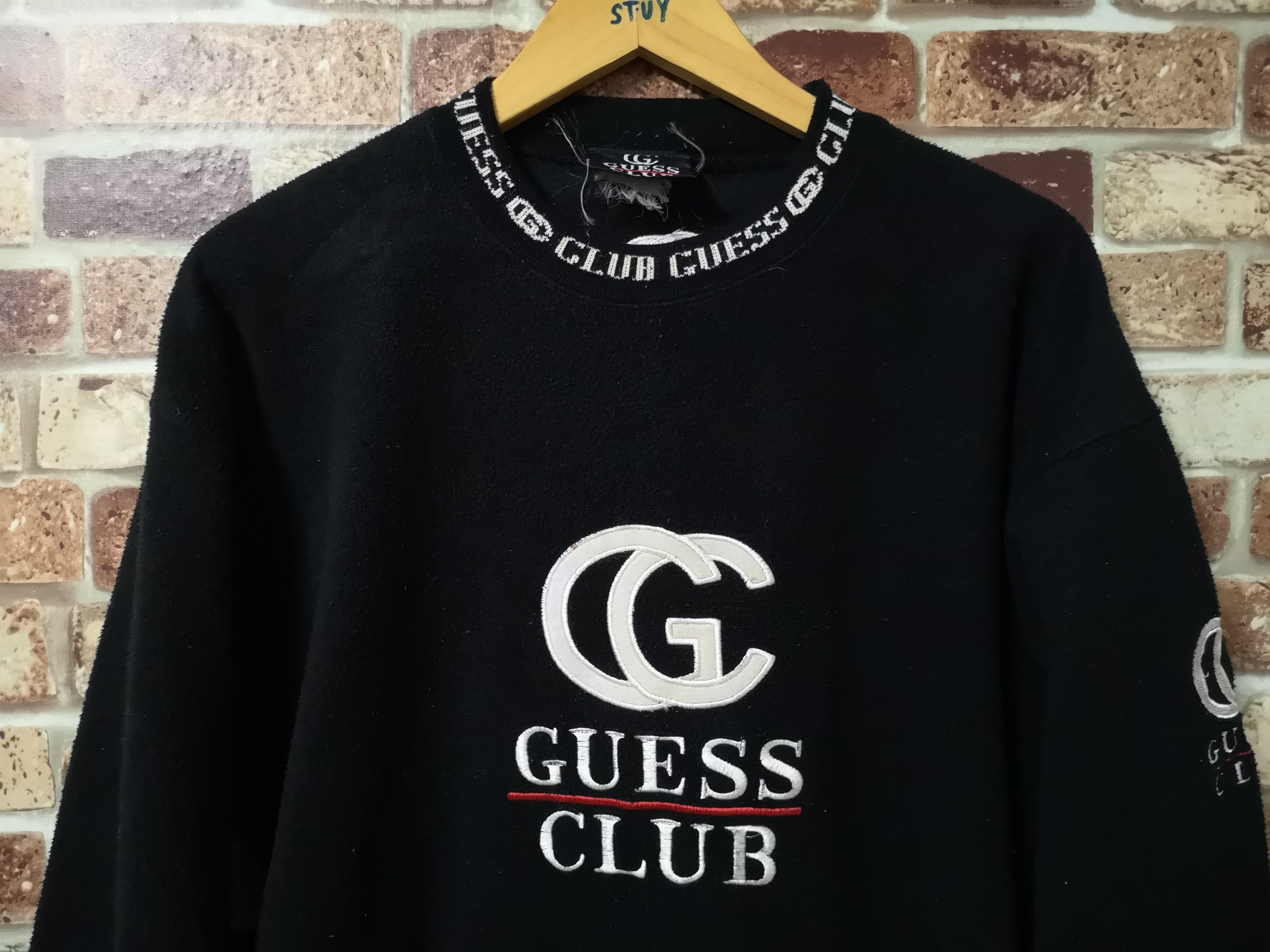 Guess × Vintage 🔥TRUE VINTAGE🔥Guest Club Fleece Hoddies Size US L / EU 52-54 / 3 - 3 Thumbnail