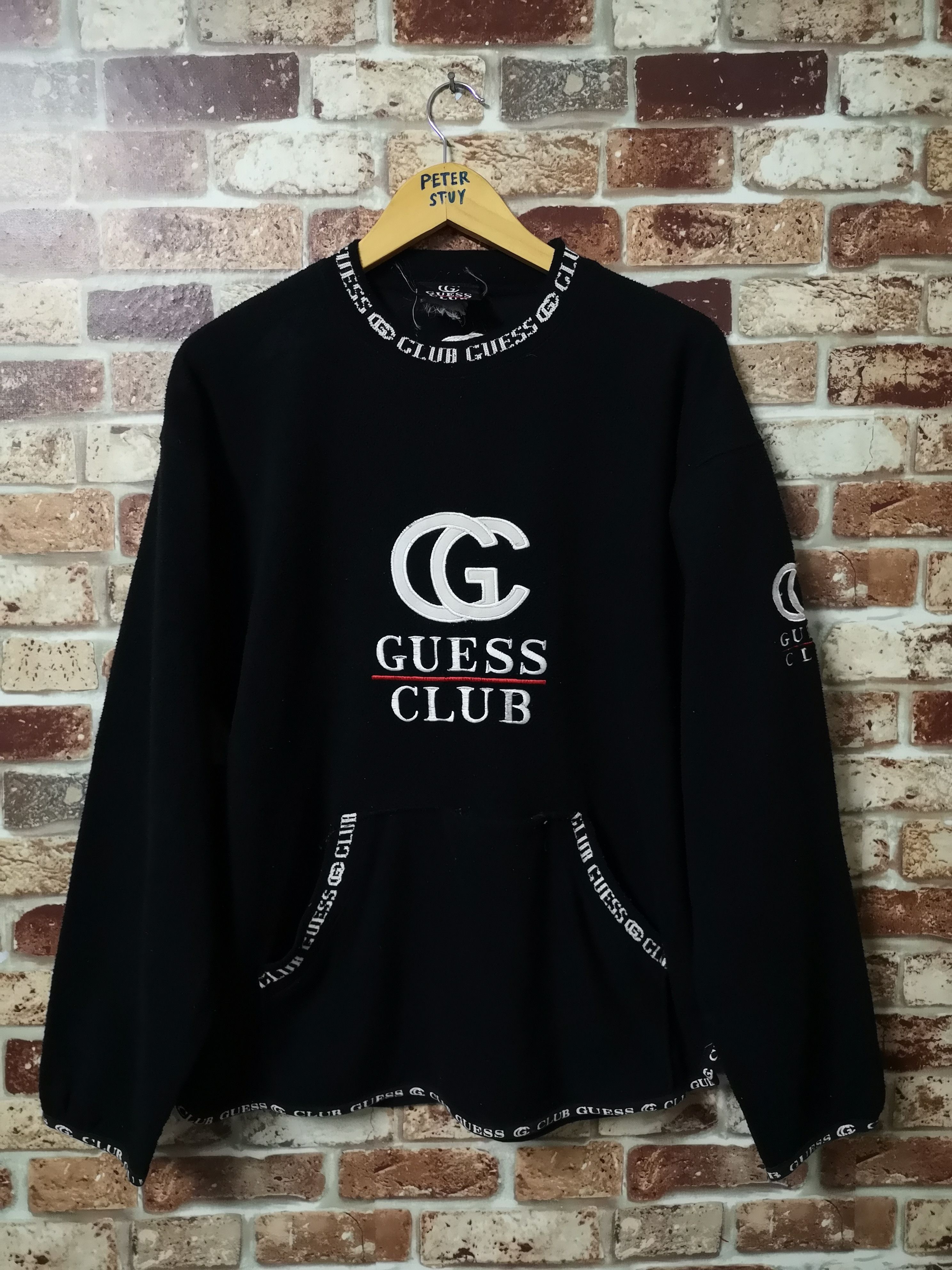 Guess × Vintage 🔥TRUE VINTAGE🔥Guest Club Fleece Hoddies Size US L / EU 52-54 / 3 - 1 Thumbnail