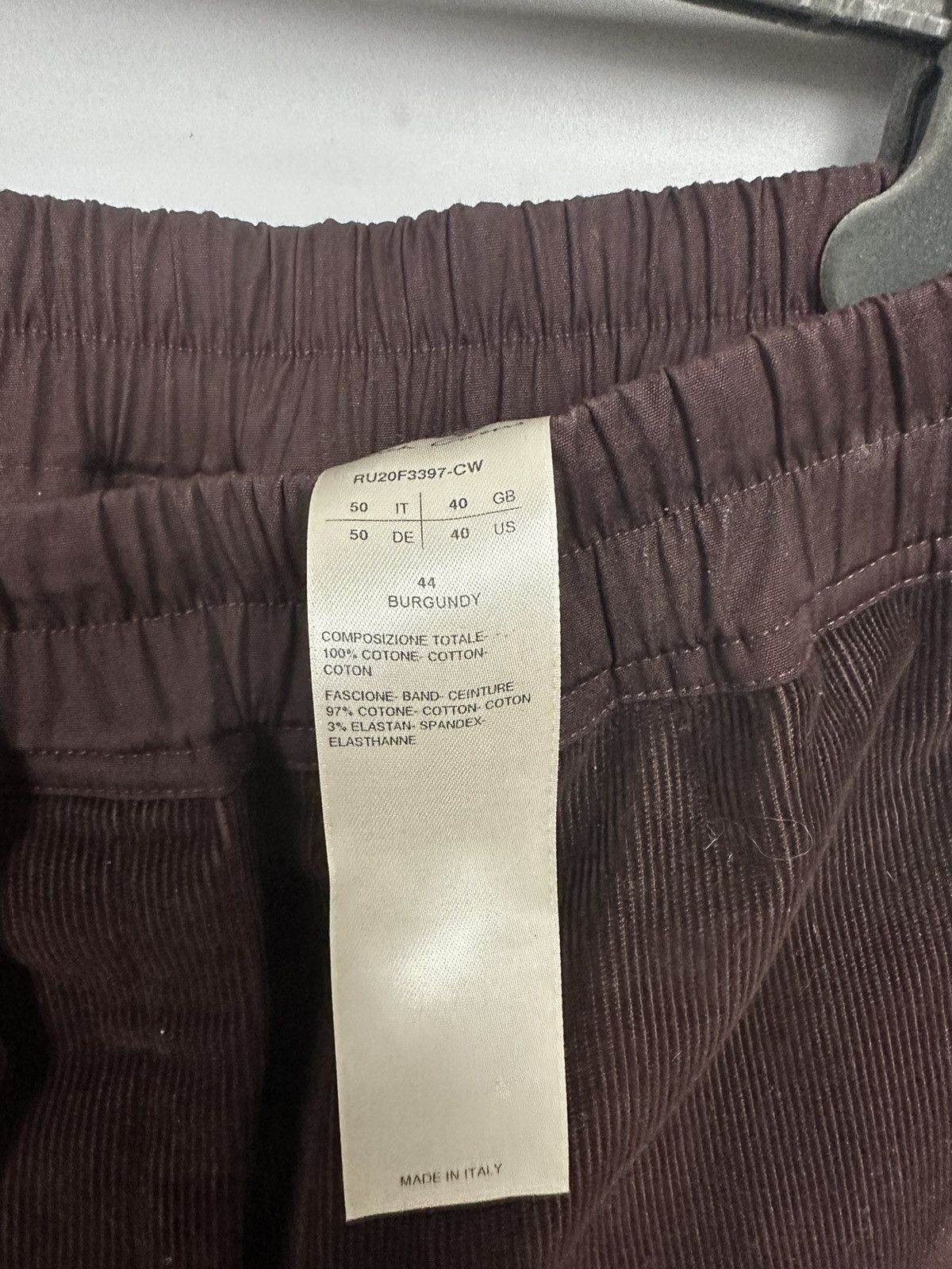 Rick Owens FW20 ‘PERFORMA’ Corduroy Cropped Pants Size US 34 / EU 50 - 6 Thumbnail