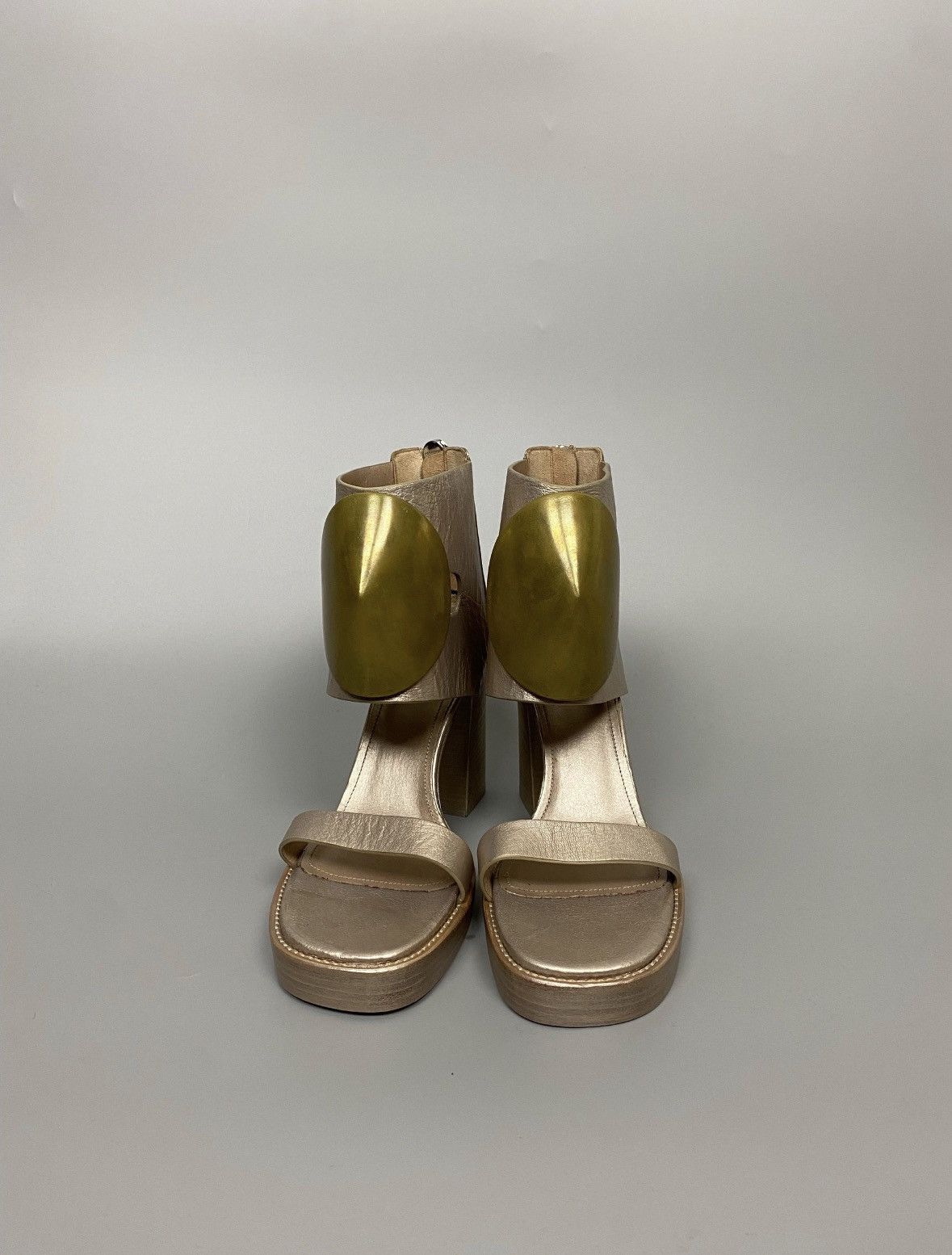Rick Owens SS13 ‘ISLAND’ Gold Embellished Heeled Sandals Size US 11 / IT 41 - 3 Thumbnail