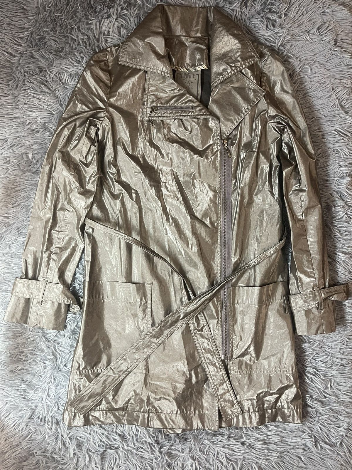 Designer × Vintage Cop. Copine avant garde metallic trench coat Y2K Size S / US 4 / IT 40 - 2 Thumbnail