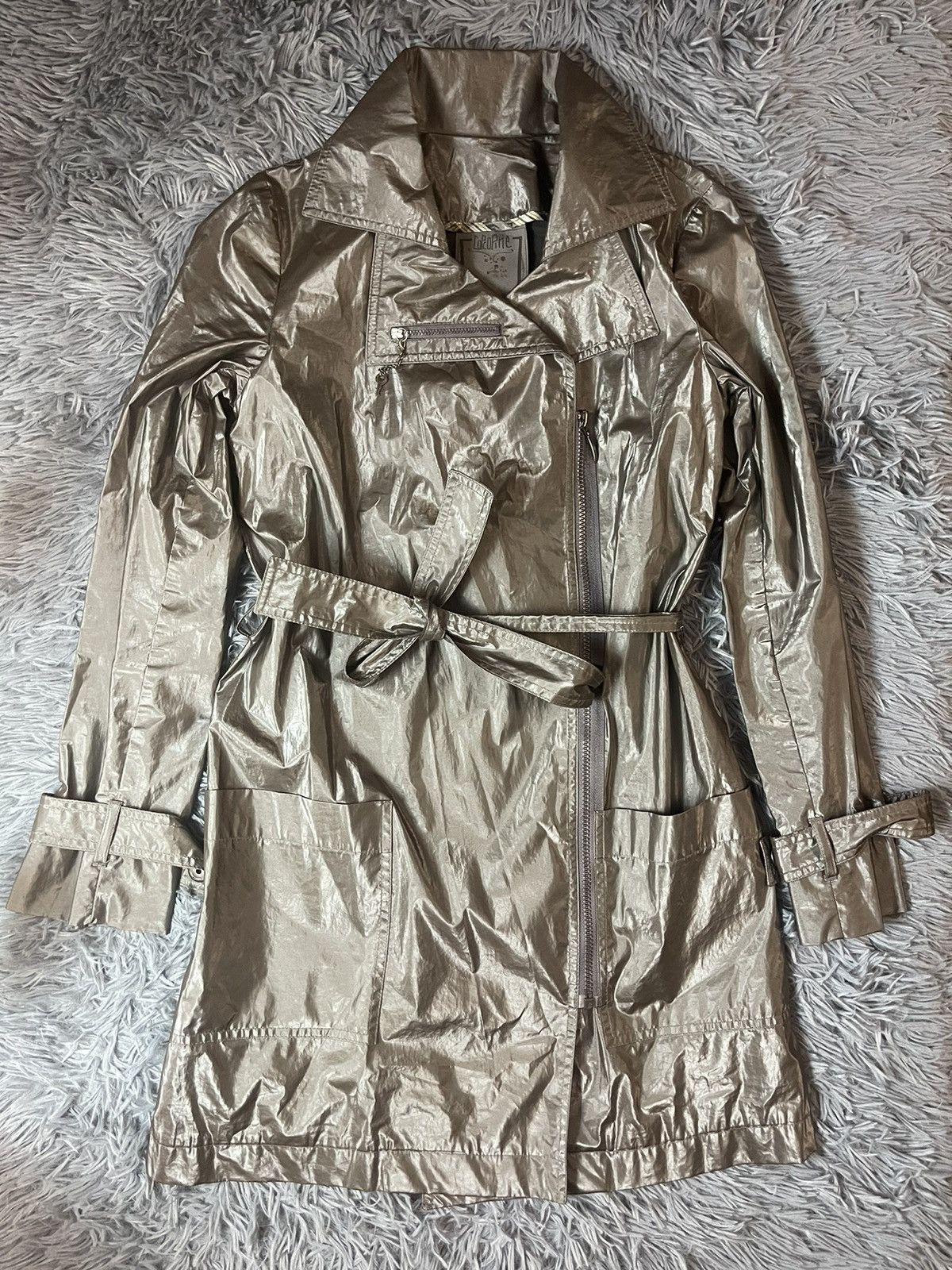 Designer × Vintage Cop. Copine avant garde metallic trench coat Y2K Size S / US 4 / IT 40 - 1 Thumbnail