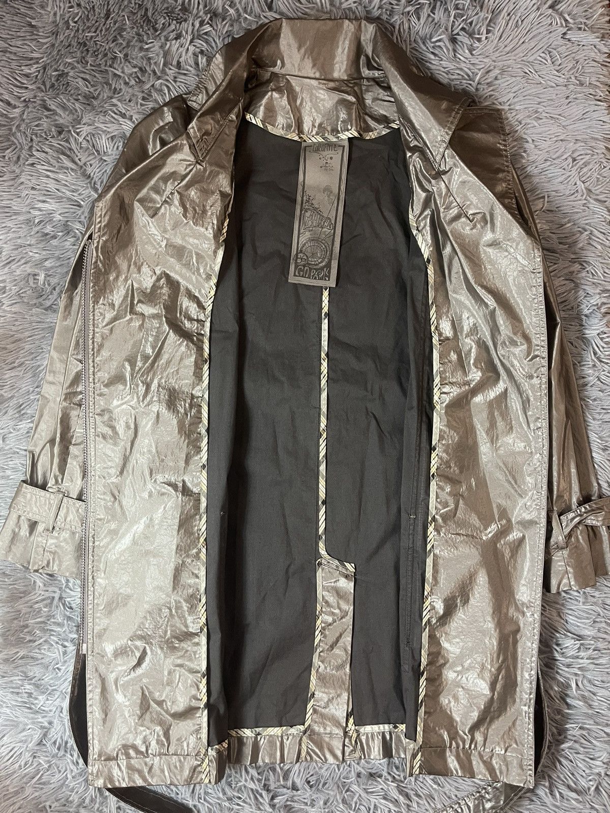 Designer × Vintage Cop. Copine avant garde metallic trench coat Y2K Size S / US 4 / IT 40 - 6 Thumbnail