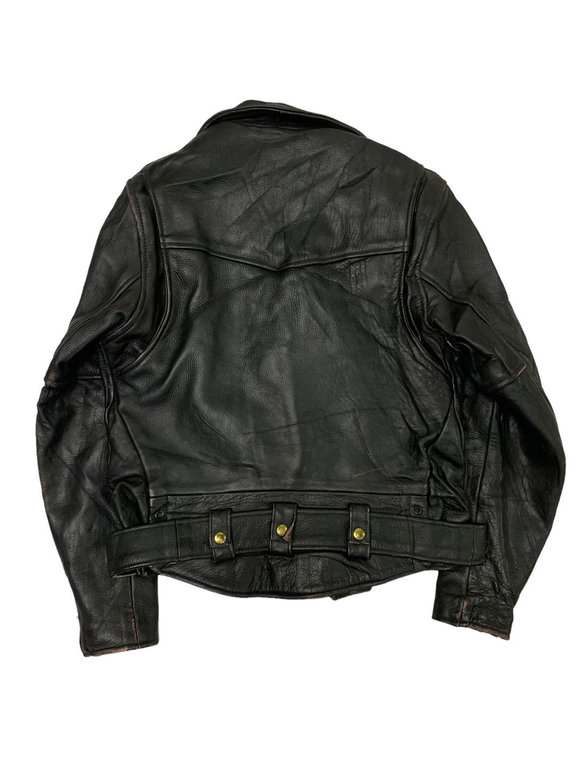 Genuine Leather 🔥RARE VTG BIKERS LEATHER JACKETS DOUBLE COLLAR Size US M / EU 48-50 / 2 - 6 Thumbnail