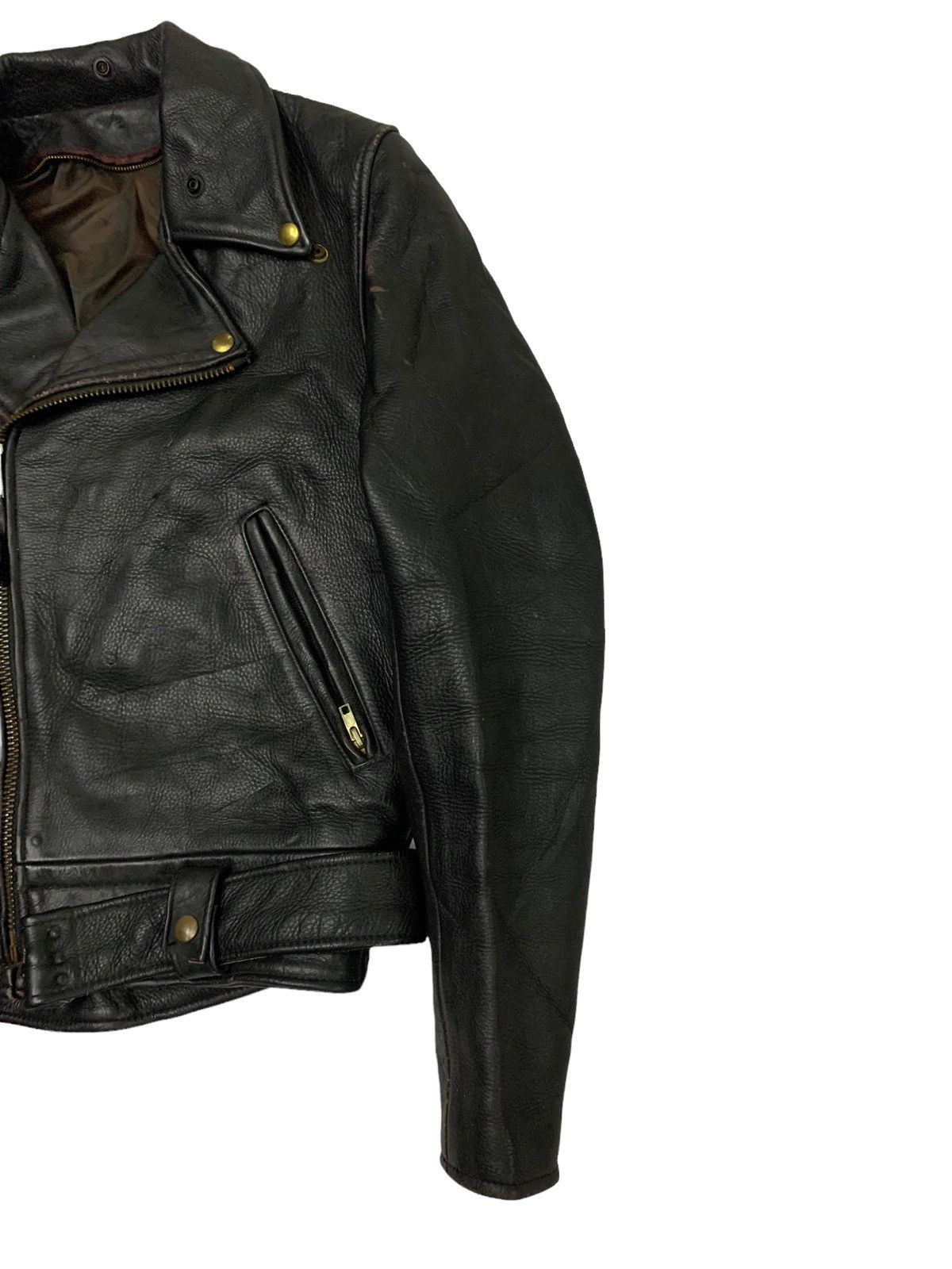 Genuine Leather 🔥RARE VTG BIKERS LEATHER JACKETS DOUBLE COLLAR Size US M / EU 48-50 / 2 - 3 Thumbnail