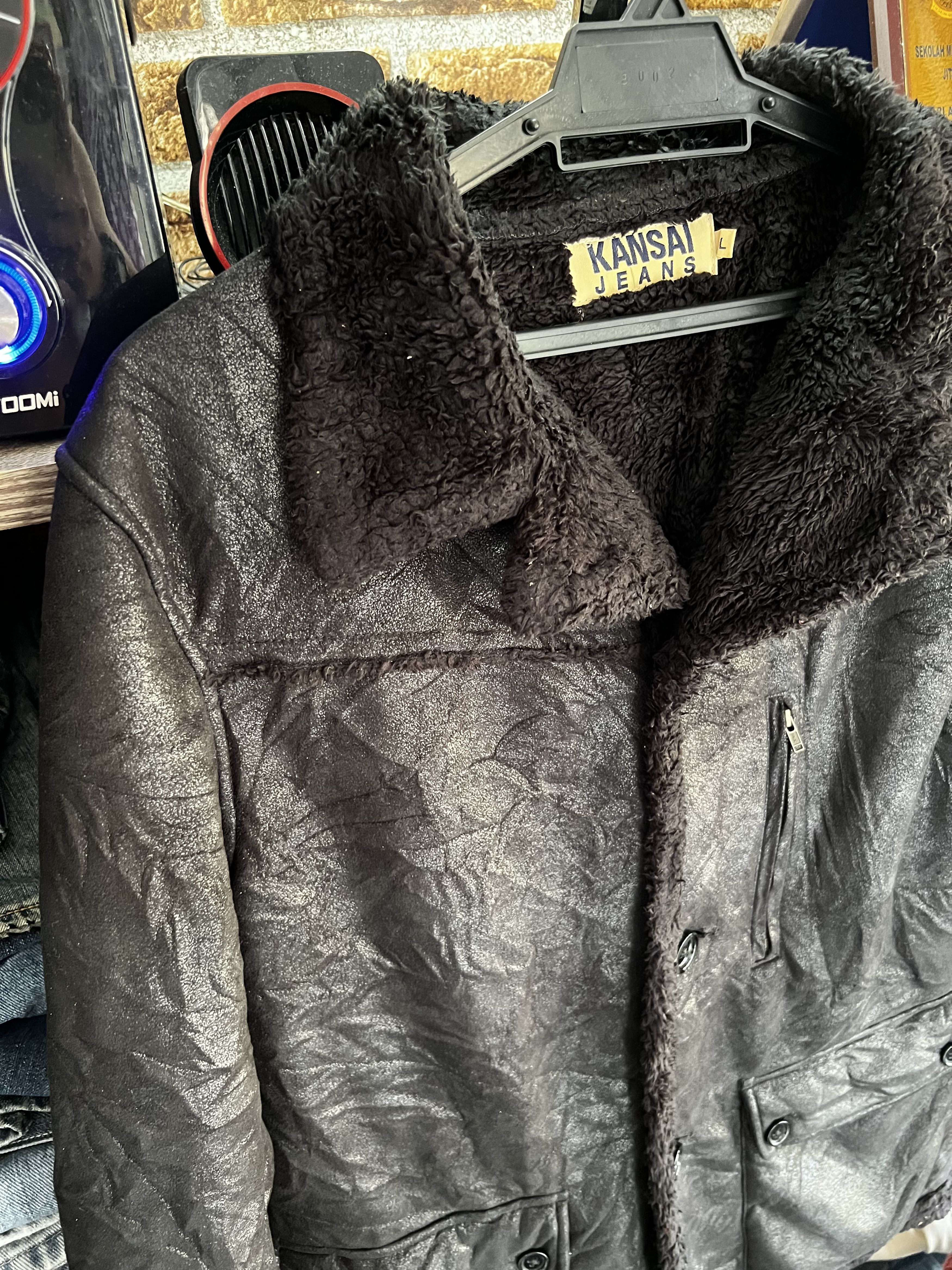 Kansai Yamamoto 🔥Black Kansai Jeans Shearling Leather Jackets Size US M / EU 48-50 / 2 - 7 Thumbnail