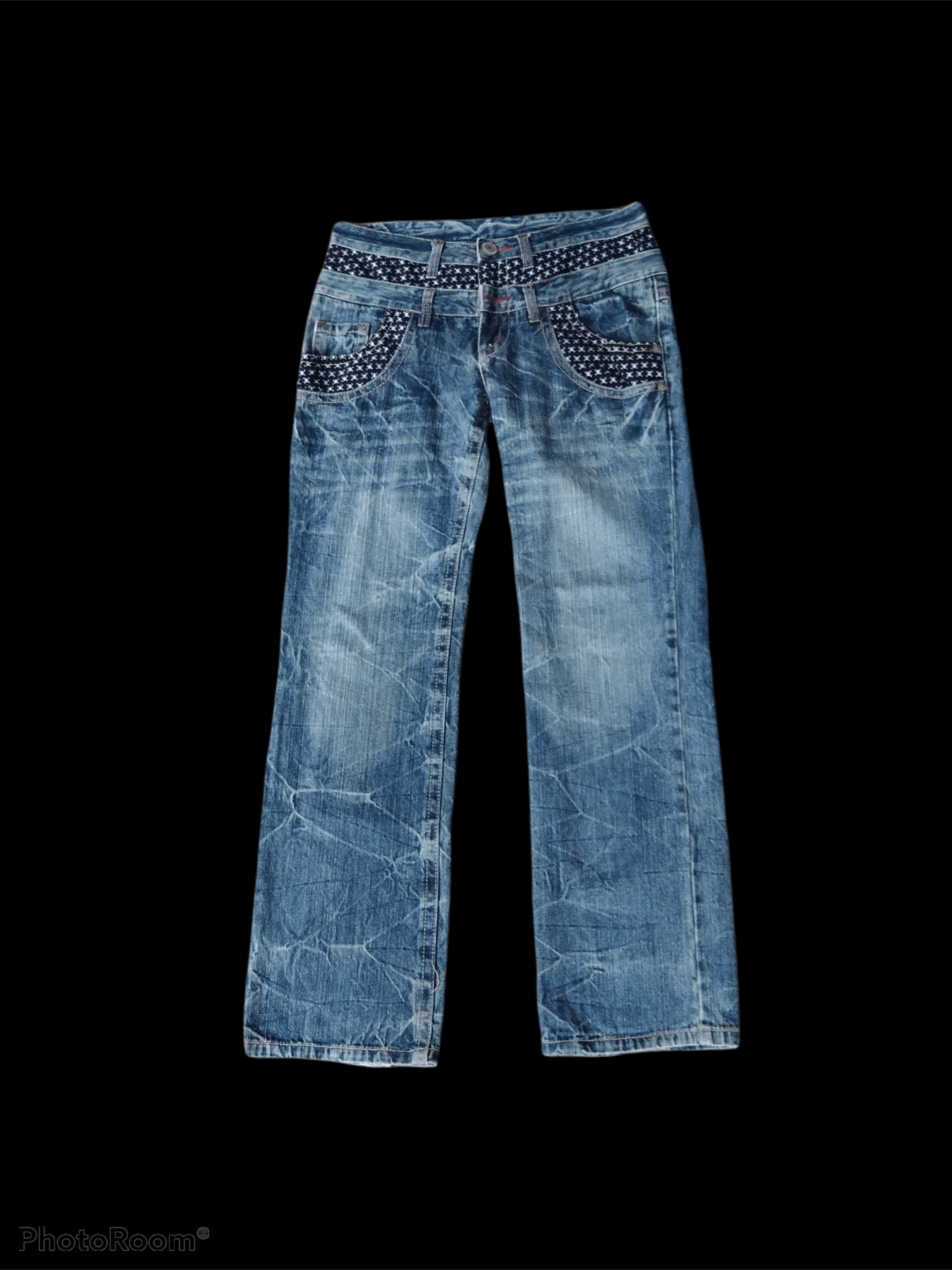 If Six Was Nine JAPANESE BRAND DOUBLE WAIST SKULL CROSSBONE DEBIM PANTS Size US 30 / EU 46 - 1 Thumbnail