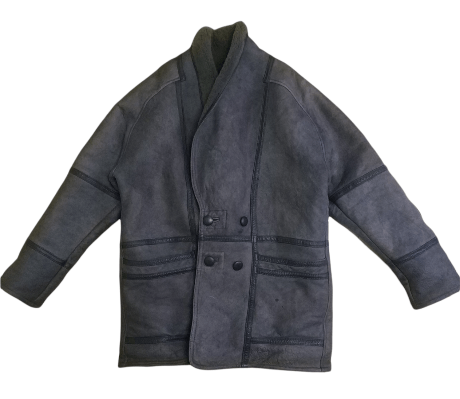 Japanese Brand 🔥Faded Grey ProTest Sherpa Synthetic Leather Jacket Size US M / EU 48-50 / 2 - 1 Thumbnail