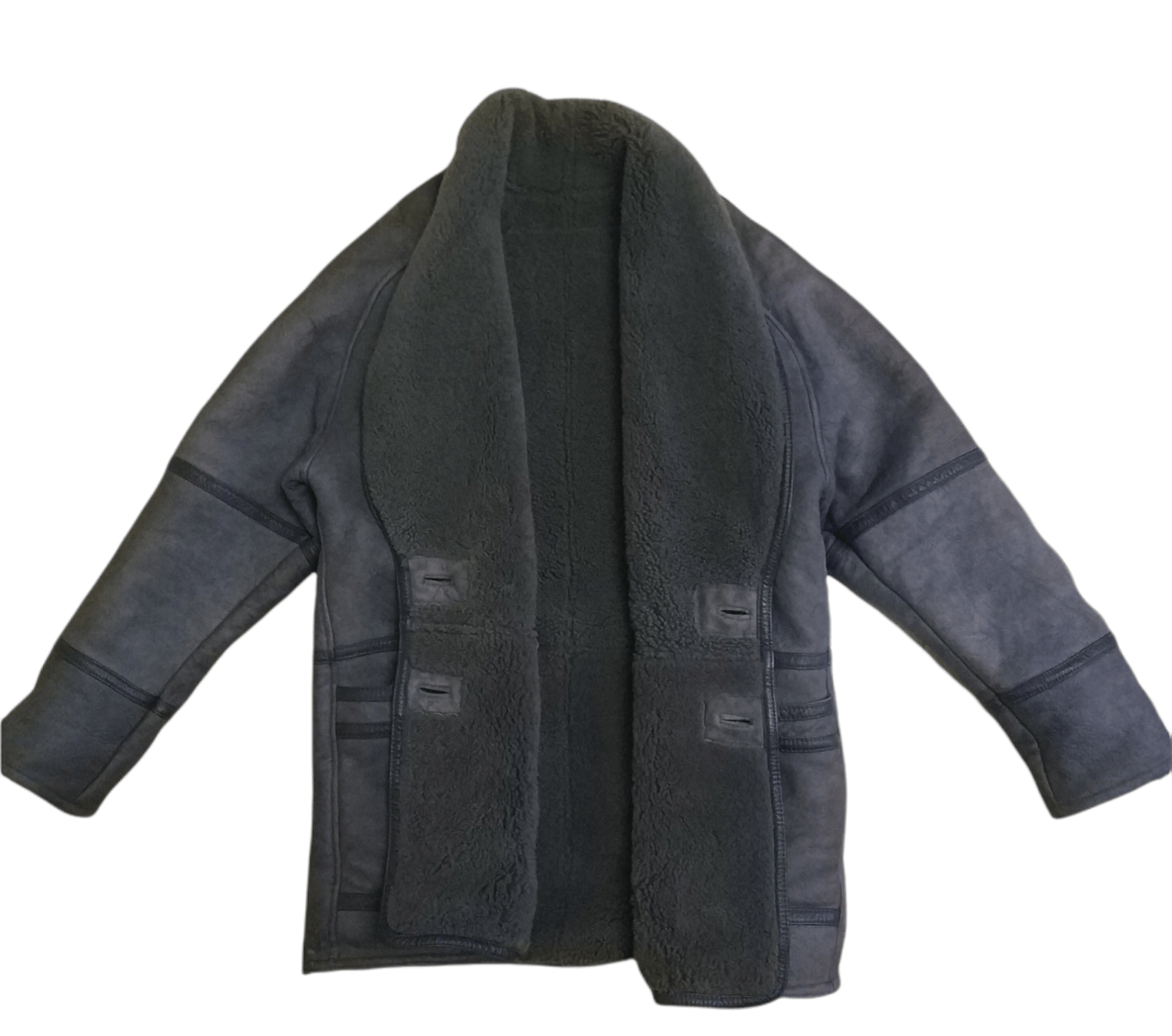 Japanese Brand 🔥Faded Grey ProTest Sherpa Synthetic Leather Jacket Size US M / EU 48-50 / 2 - 2 Thumbnail